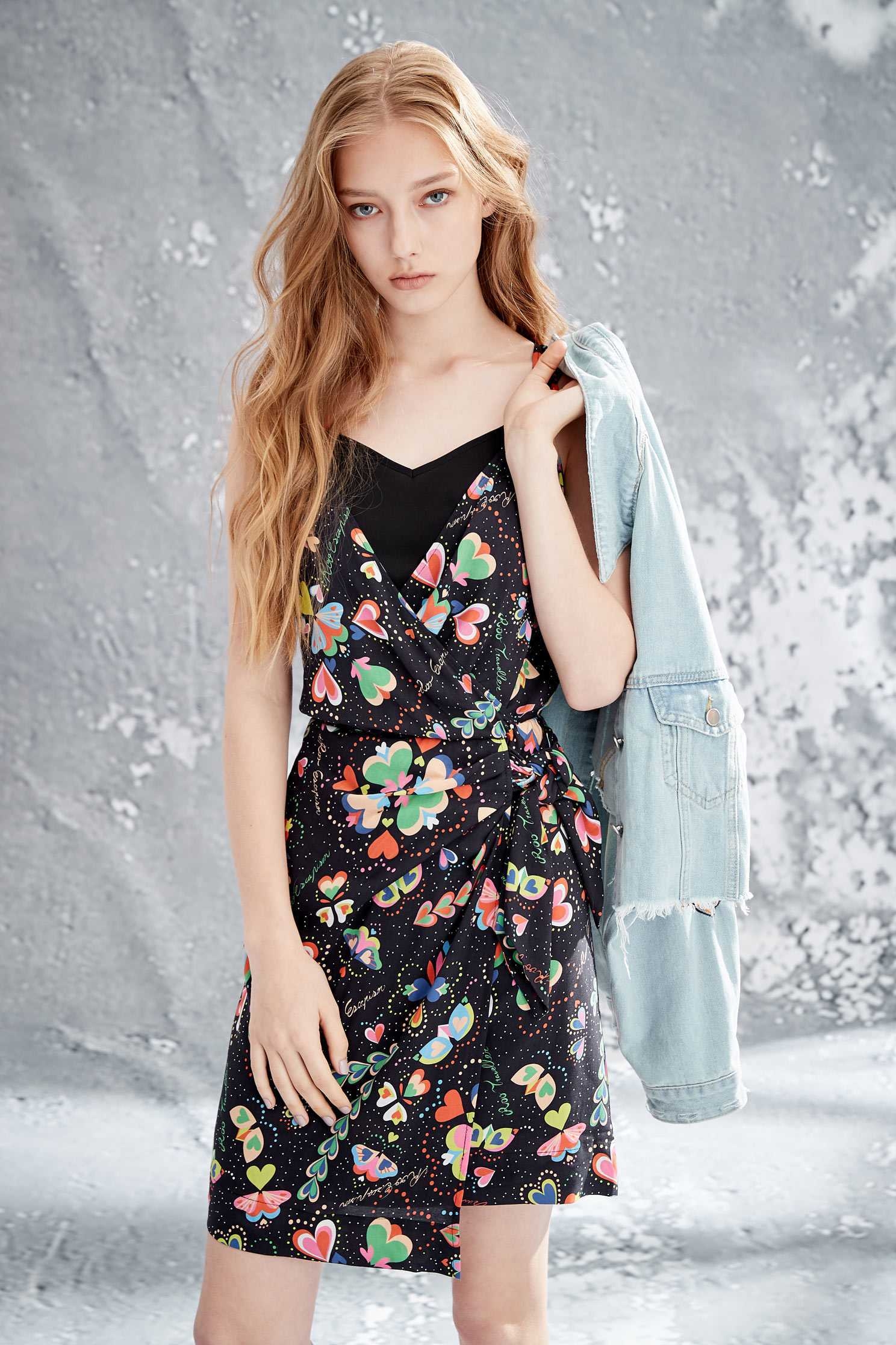 Colorful heart fashion dress,dress,printeddress,rayon,sleevelessdress,airsigns