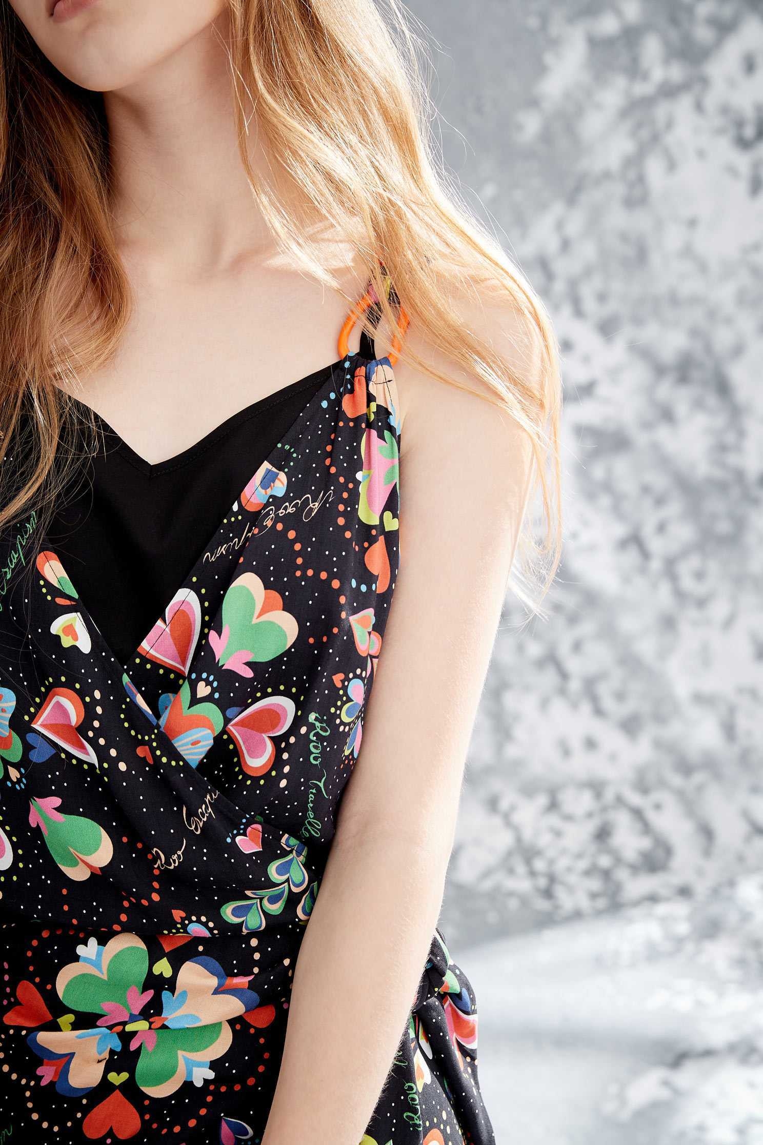 Colorful heart fashion dress,dress,printeddress,rayon,sleevelessdress,airsigns
