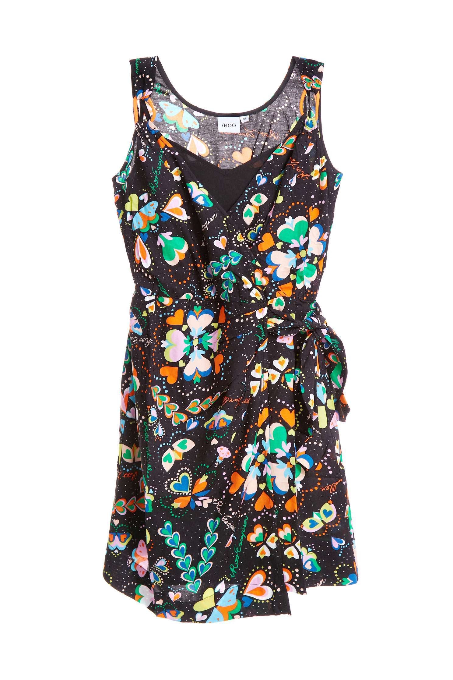 Colorful heart fashion dress,dress,printeddress,rayon,sleevelessdress,airsigns