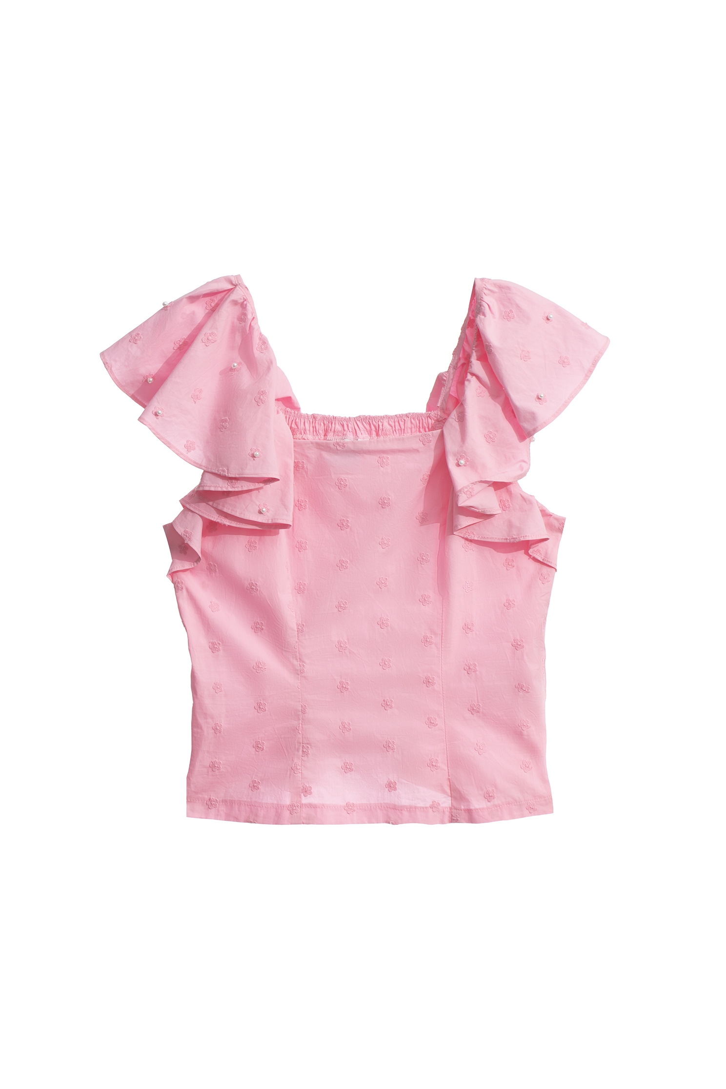 牡丹粉刺繡花上衣牡丹粉刺繡花上衣,一般背心,一般背心馬甲,上衣,刺繡,珍珠,秋冬穿搭,純棉,繡花,背心,荷葉