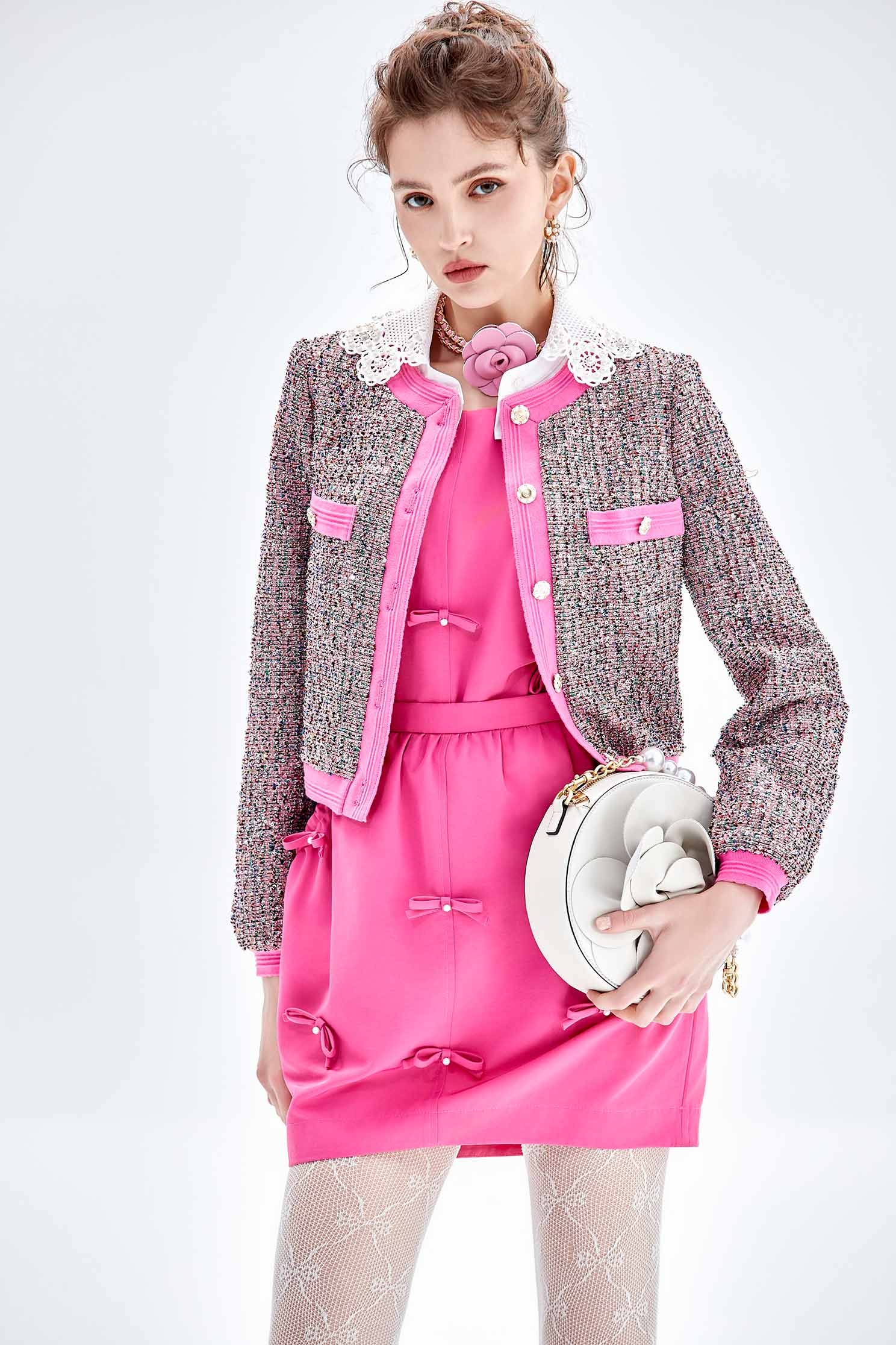 閃粉色蝴蝶結造型上衣閃粉色蝴蝶結造型上衣,一般背心,一般背心馬甲,上衣,秋冬穿搭,背心,蝴蝶結