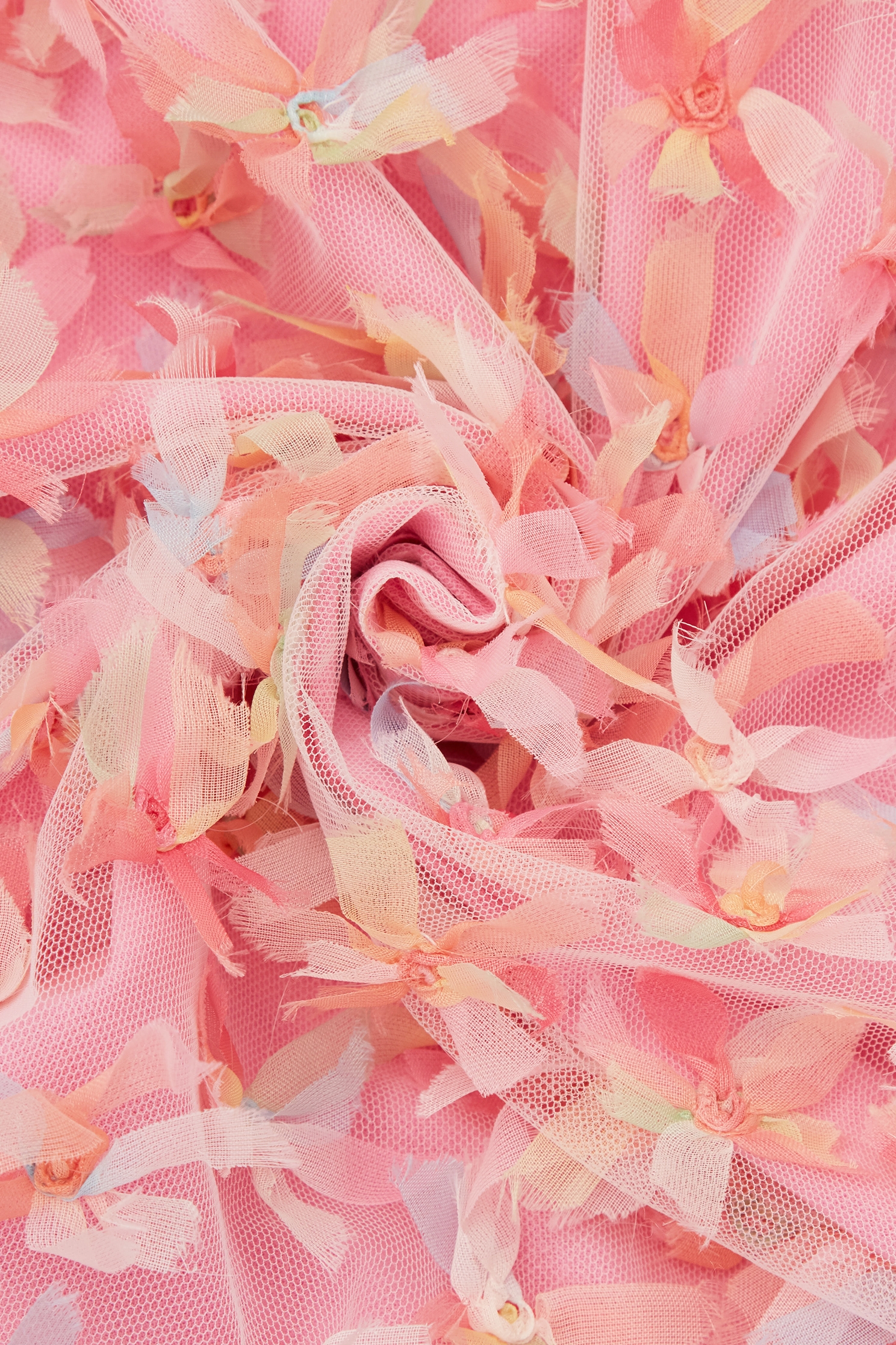 五彩結飾網紗上衣五彩結飾網紗上衣,一般背心,一般背心馬甲,上衣,春夏穿搭,時髦成套搭配,網紗,背心,花花世界,荷葉