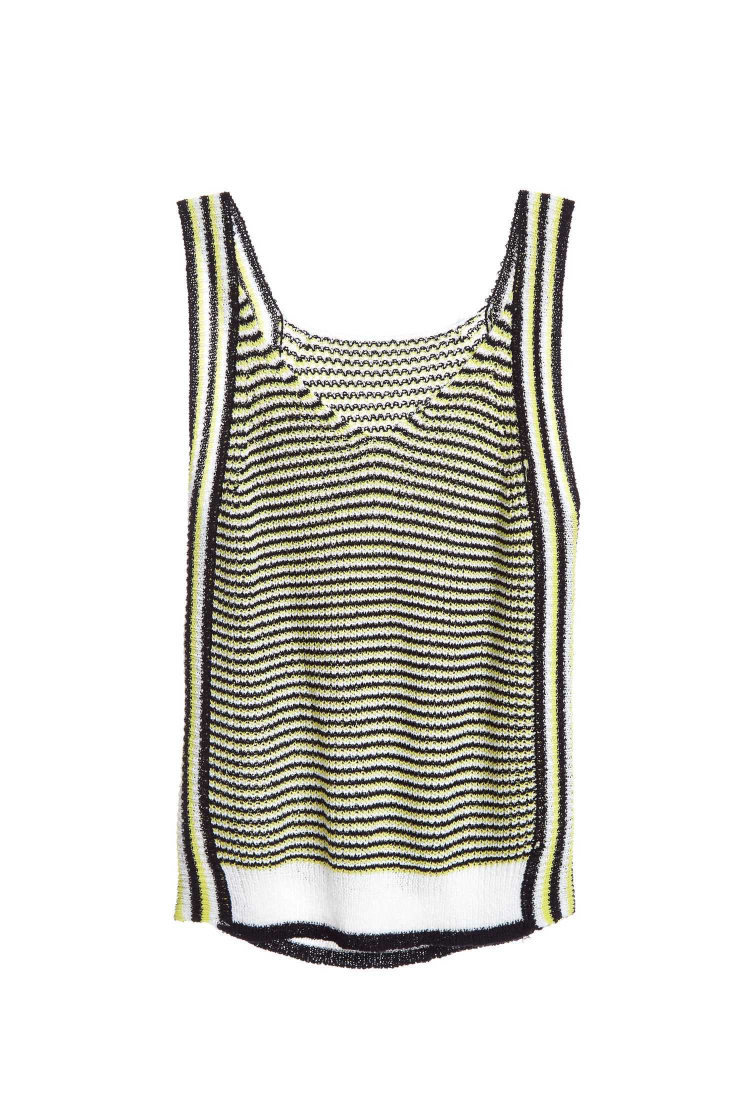 Striped V-neck knit vest,vest,knitting,knittedvest