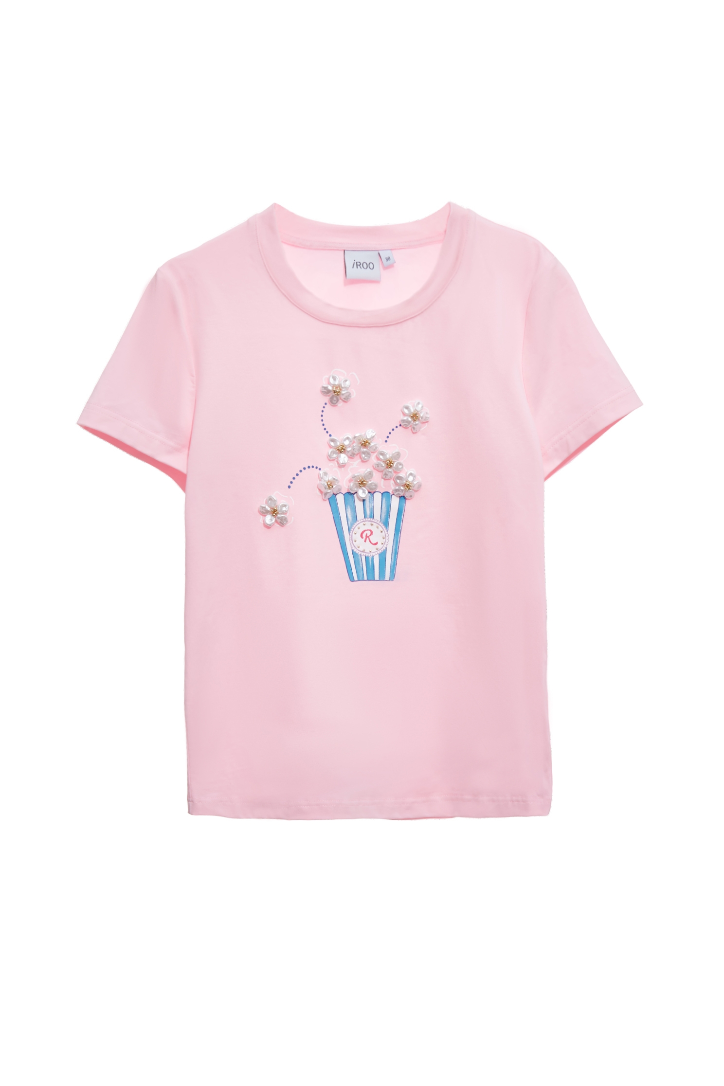 珍珠爆米花印花T恤上衣珍珠爆米花印花T恤上衣,T-Shirt,T恤,上衣,春夏穿搭,珍珠,約會特輯,花花世界