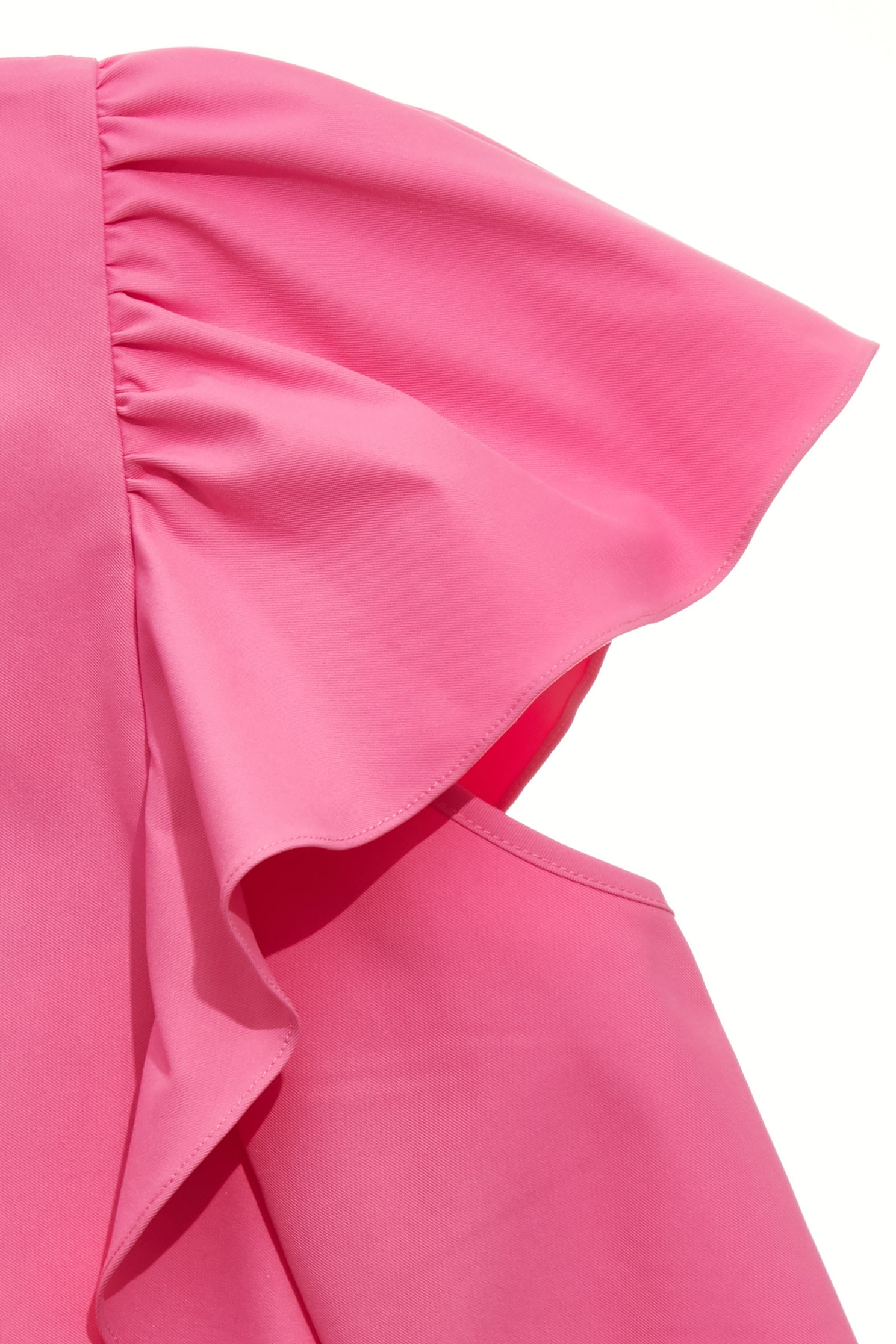 羽紫紅色荷葉袖上衣羽紫紅色荷葉袖上衣,上衣,人氣商品,春夏穿搭,時髦成套搭配,荷葉,蝴蝶結