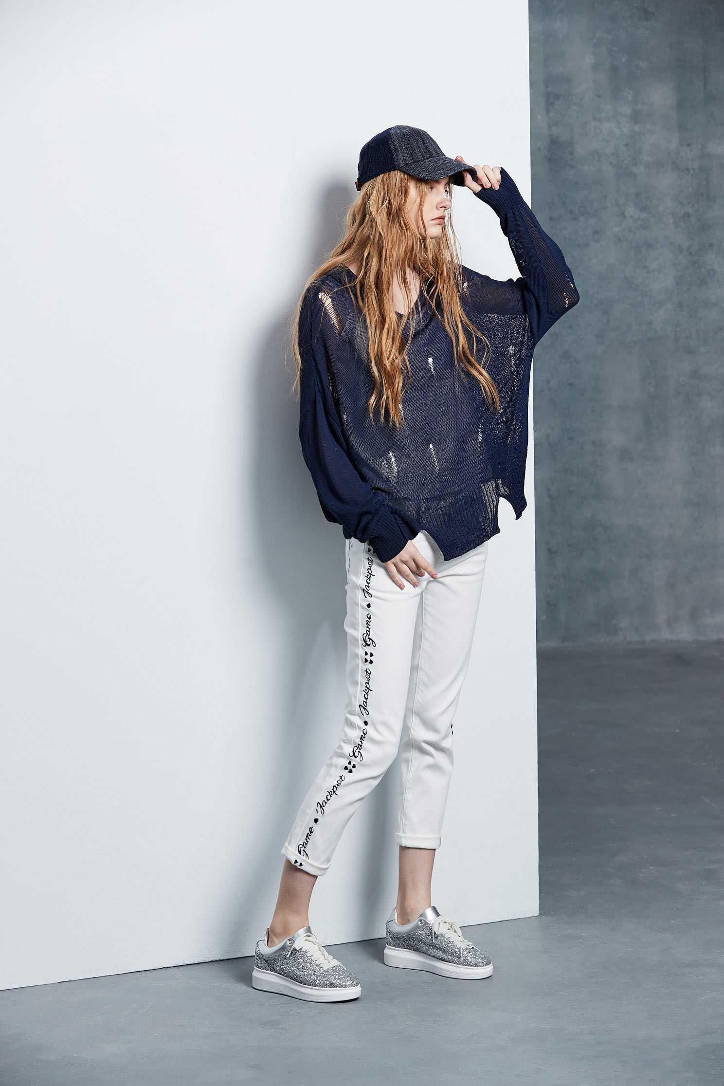 Hooded fashion long-sleeved top,top,rayon,knitting,knittedtop,knittedtop,longsleevetop