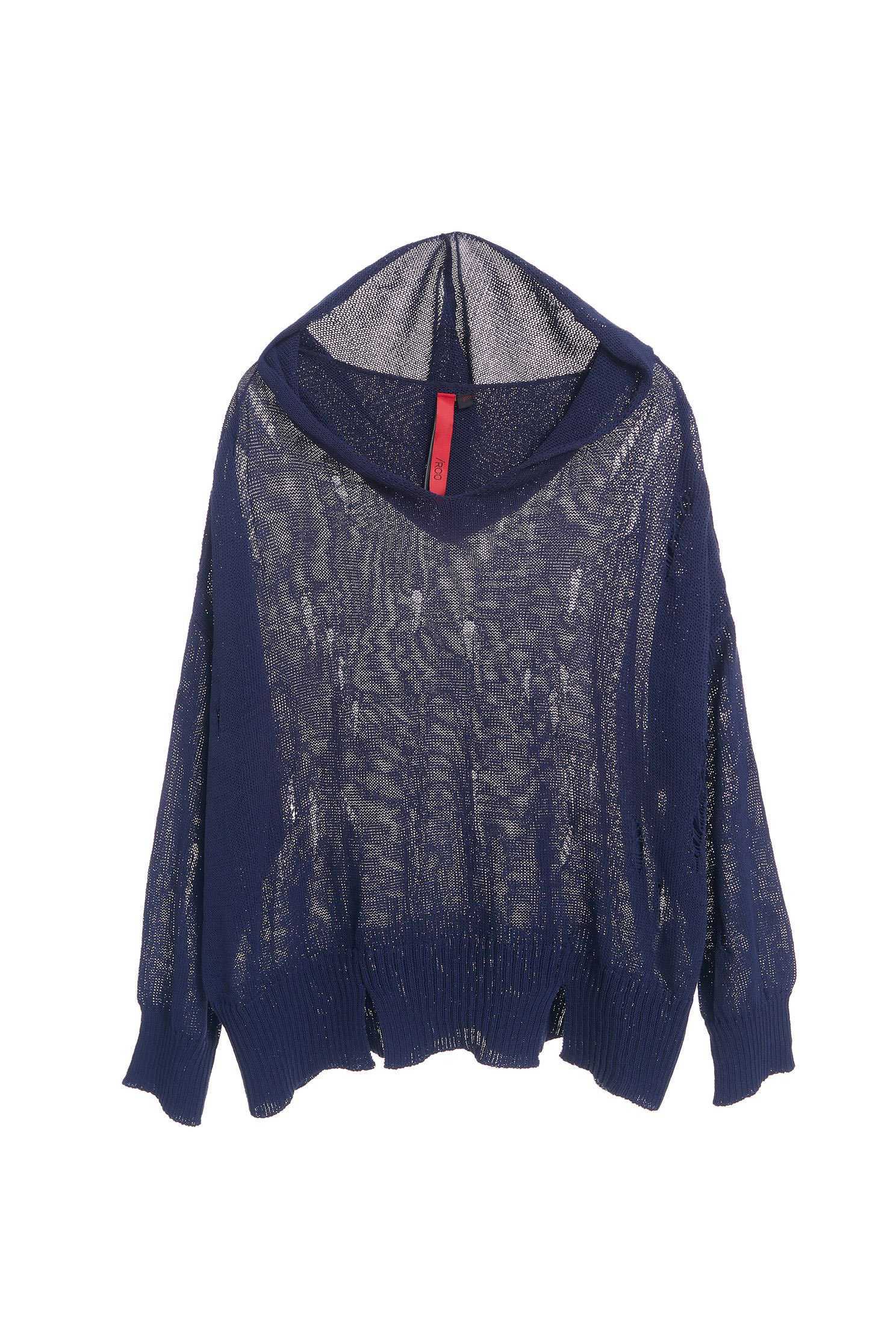 Hooded fashion long-sleeved top,top,rayon,knitting,knittedtop,knittedtop,longsleevetop