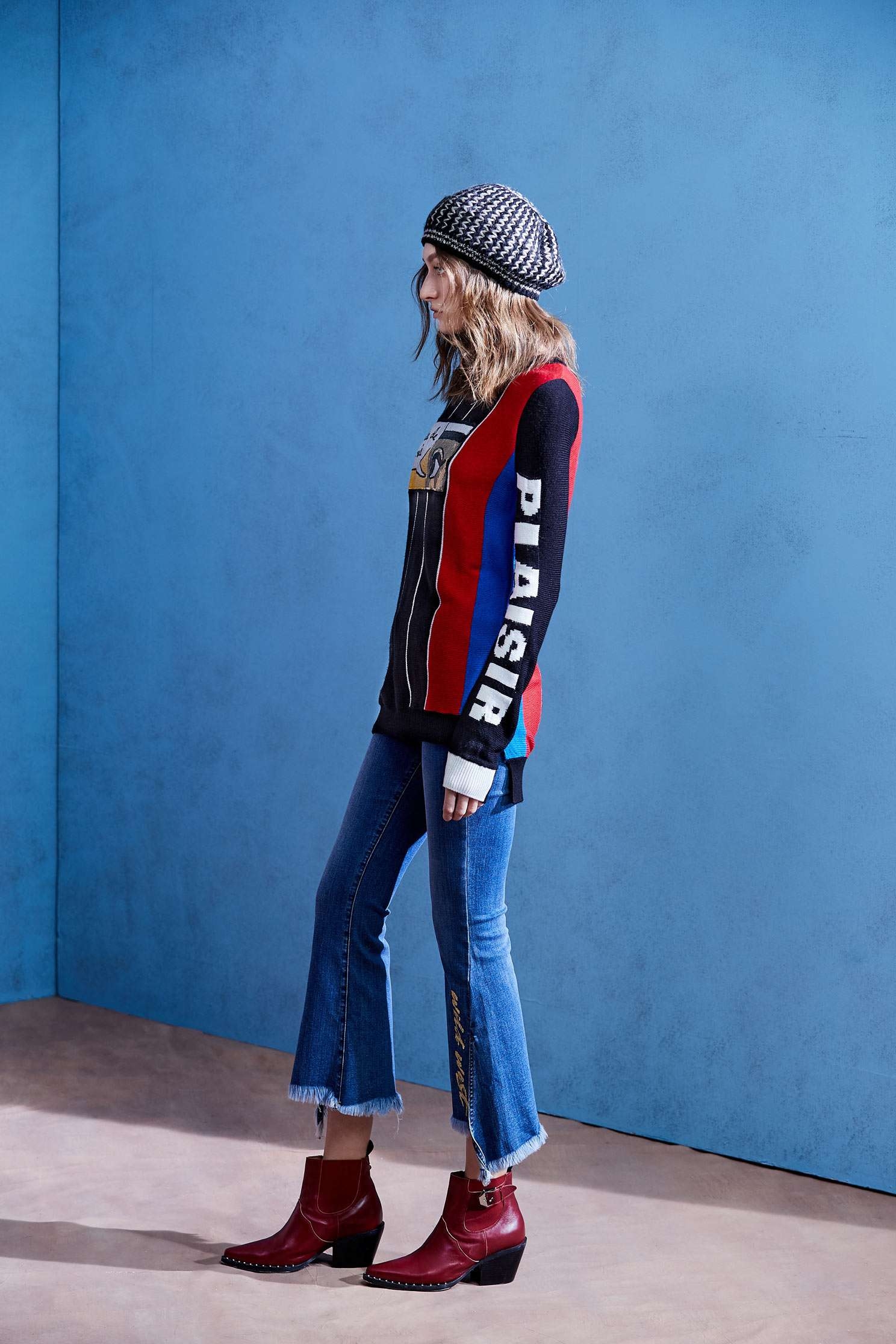 contrast knitwear,knitting,Knitted top,Knitted Top,長袖上衣