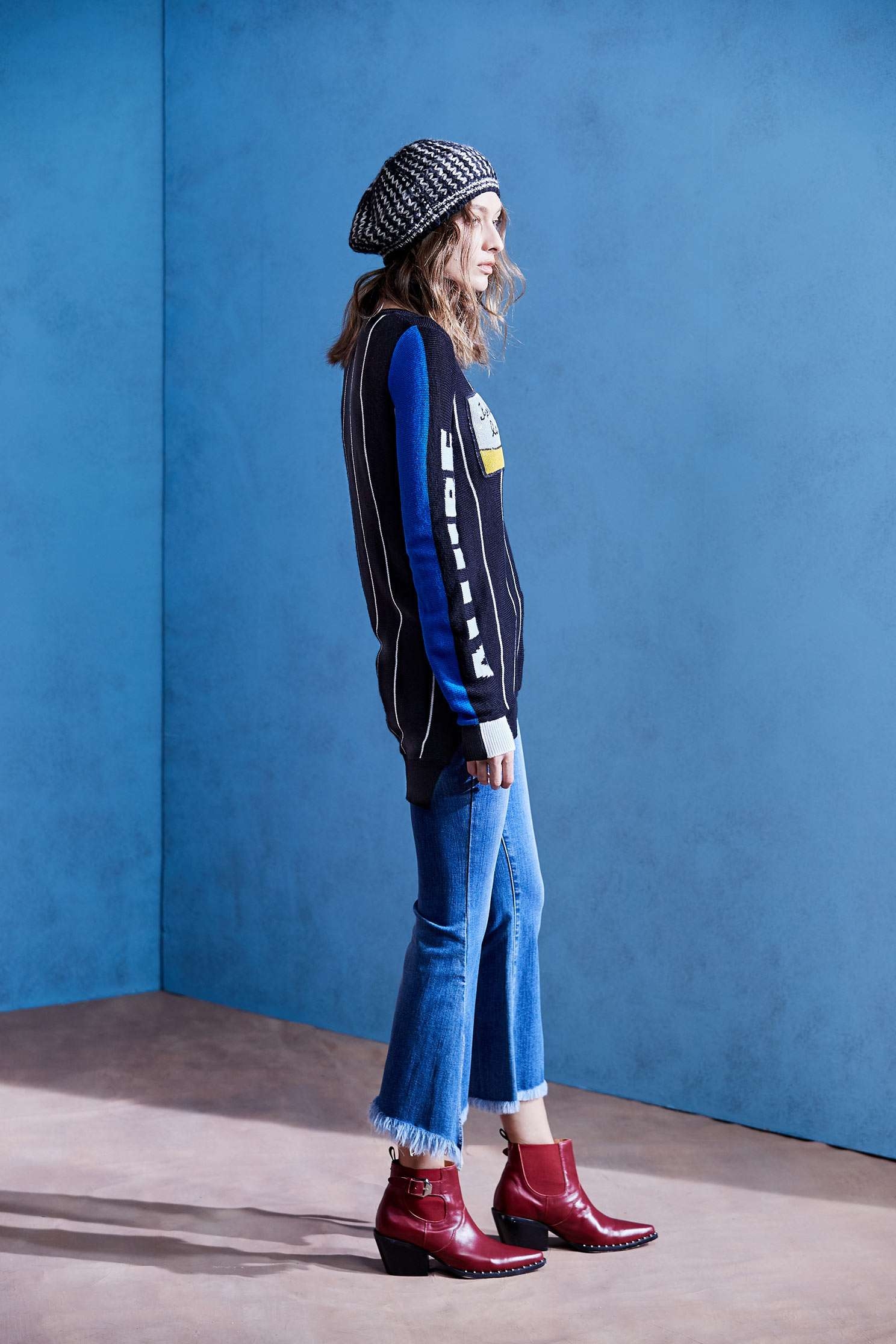 contrast knitwear,knitting,Knitted top,Knitted Top,長袖上衣
