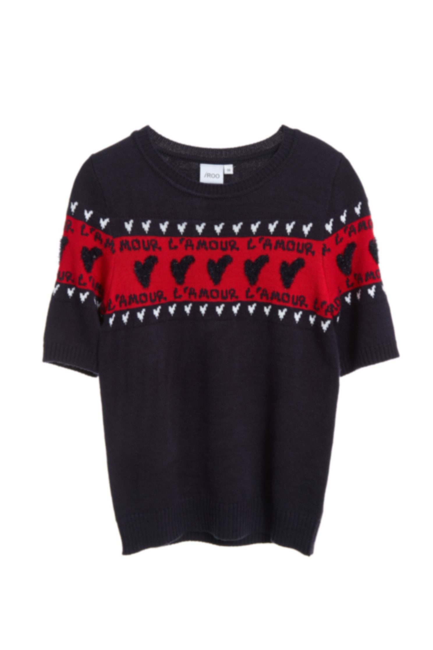 Short-sleeved patterned knitwear,newyearred,shortsleevetop,knitting,knittedtop,knittedtop