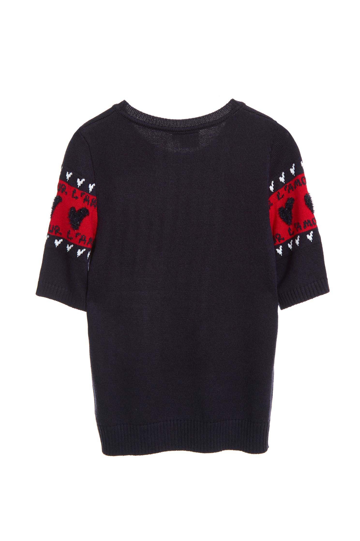 Short-sleeved patterned knitwear,newyearred,shortsleevetop,knitting,knittedtop,knittedtop