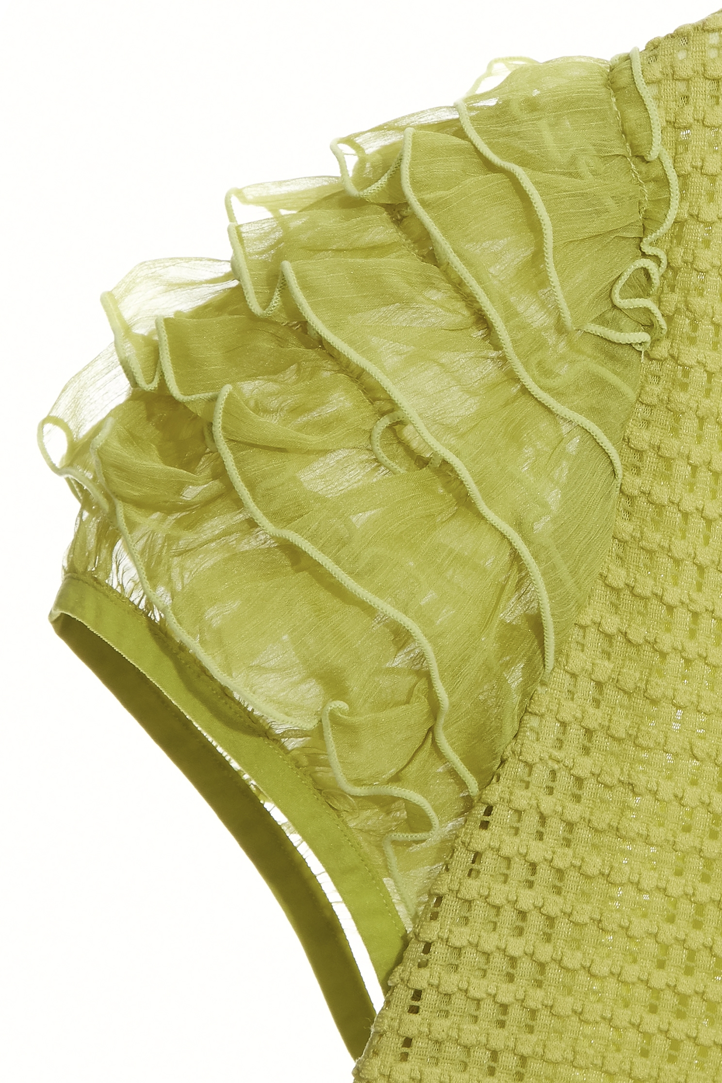 青蘋果荷葉袖上衣青蘋果荷葉袖上衣,V領上衣,上衣,秋冬穿搭,約會特輯,荷葉,輕奢度假,輕奢渡假