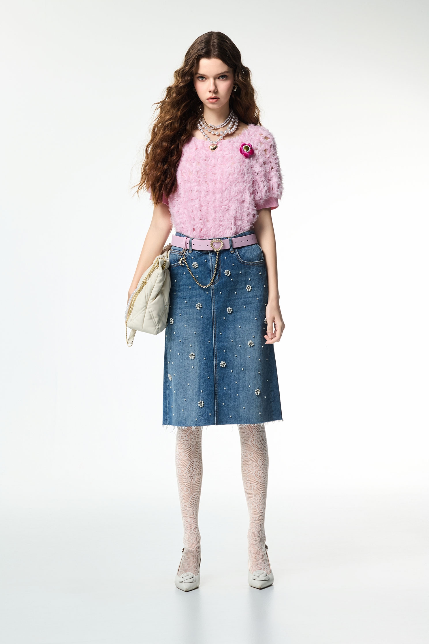 冬日粉臘色鬚邊上衣冬日粉臘色鬚邊上衣,上衣,人氣商品,秋冬穿搭