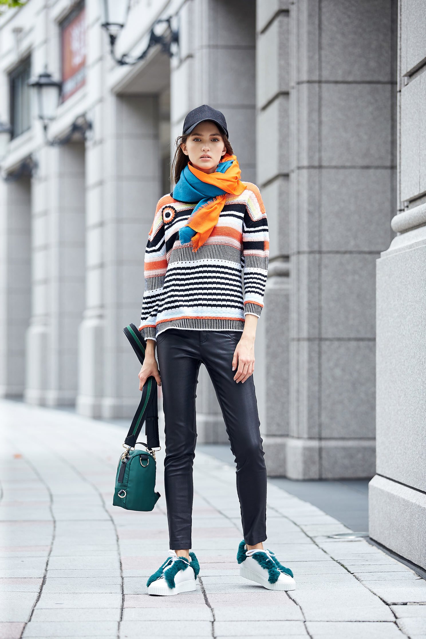 Irregular Stripe fashion tops,top,knitting,knittedtop,knittedtop,longsleevetop