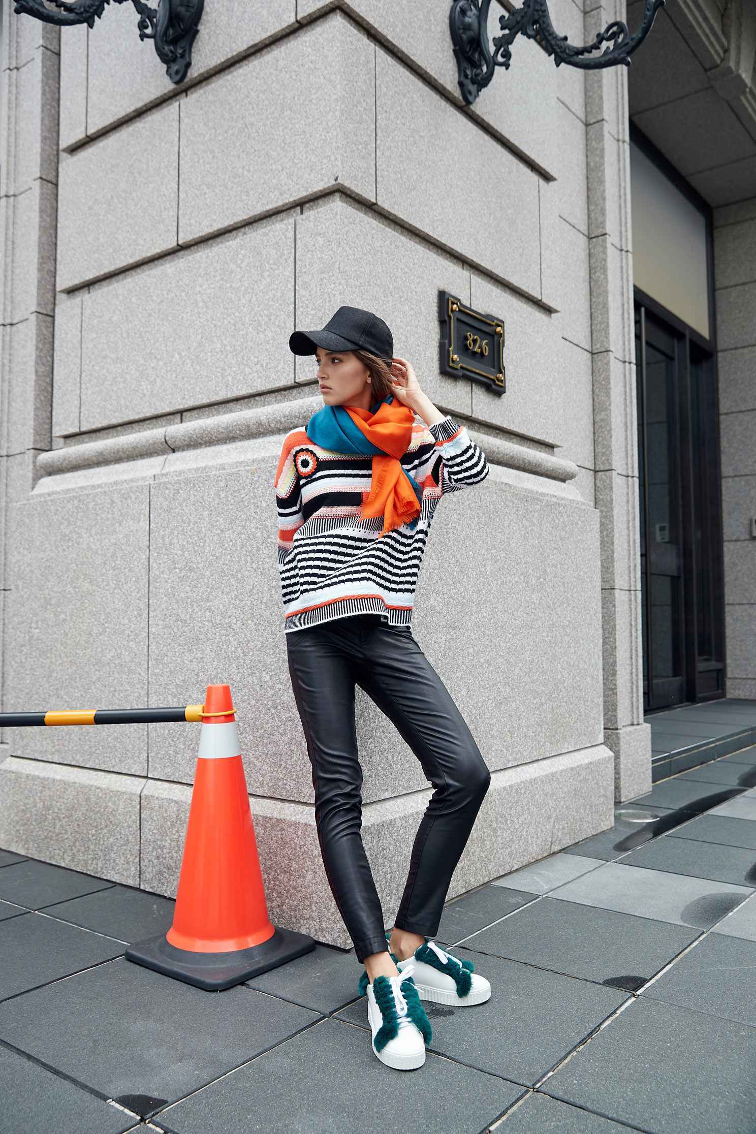 Irregular Stripe fashion tops,top,knitting,knittedtop,knittedtop,longsleevetop
