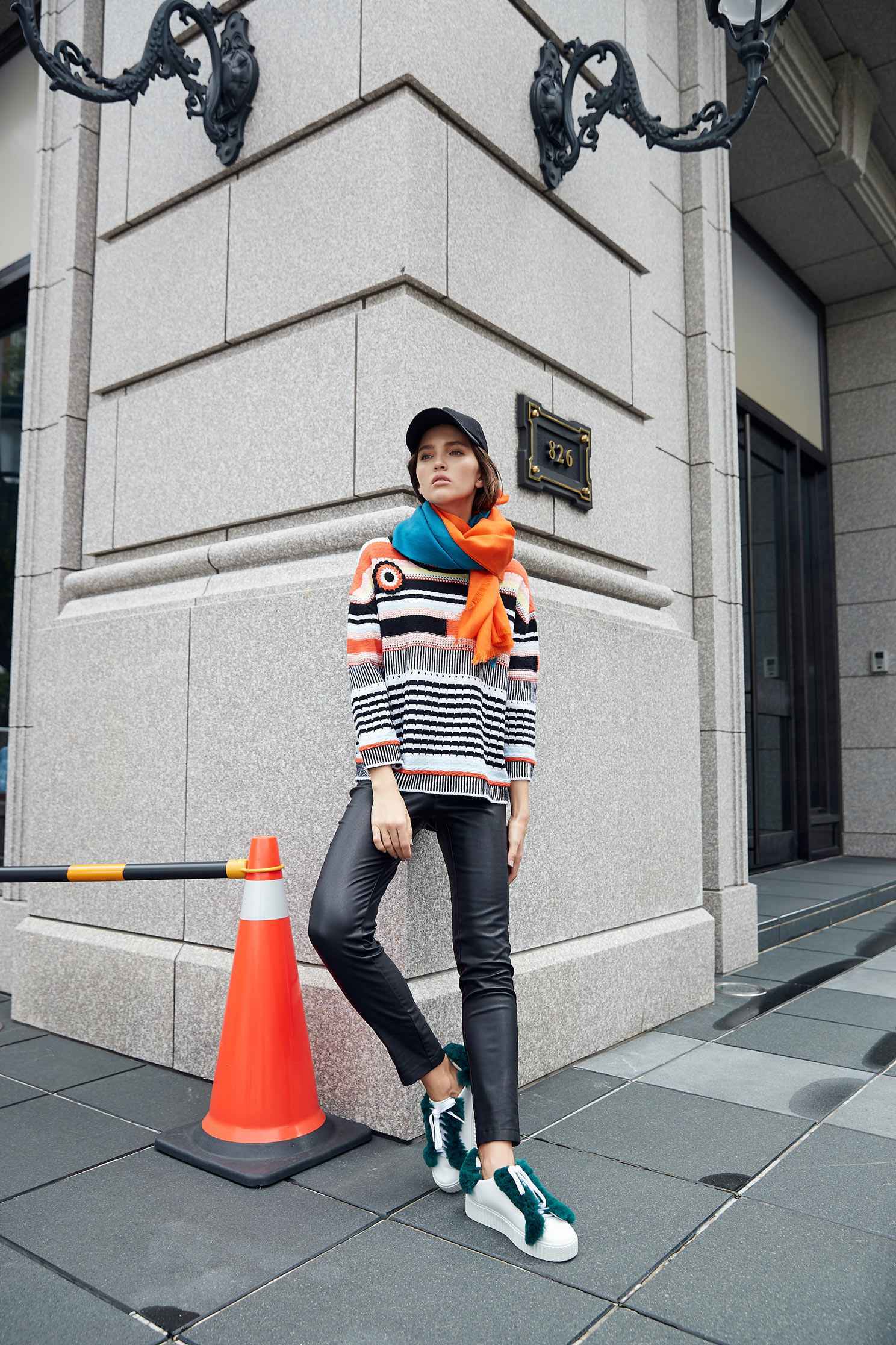 Irregular Stripe fashion tops,top,knitting,knittedtop,knittedtop,longsleevetop