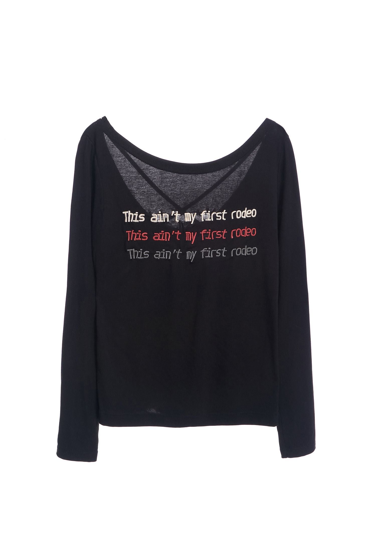 slogan street T-shirt top,t-shirt,t-shirt,embroidery,embroideredtop,embroidered,embroideredtop,longsleevetop,blacktop