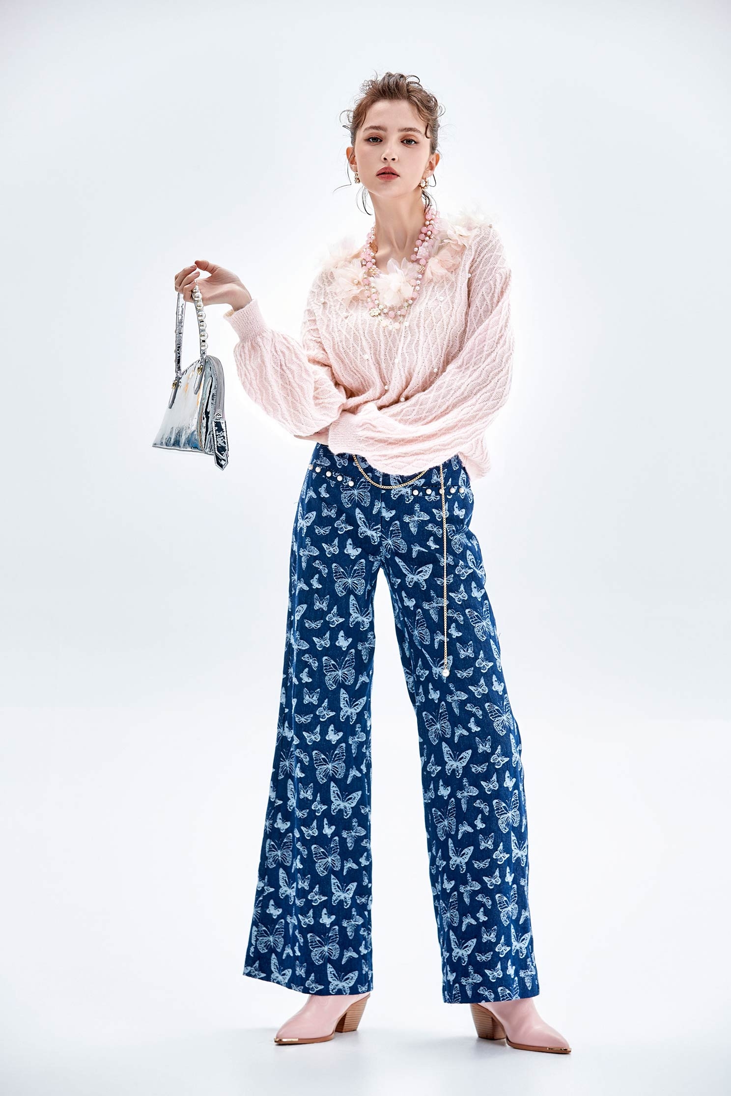 漸層光耀粉針織上衣漸層光耀粉針織上衣,上衣,人氣商品,秋冬穿搭,針織,針織衫