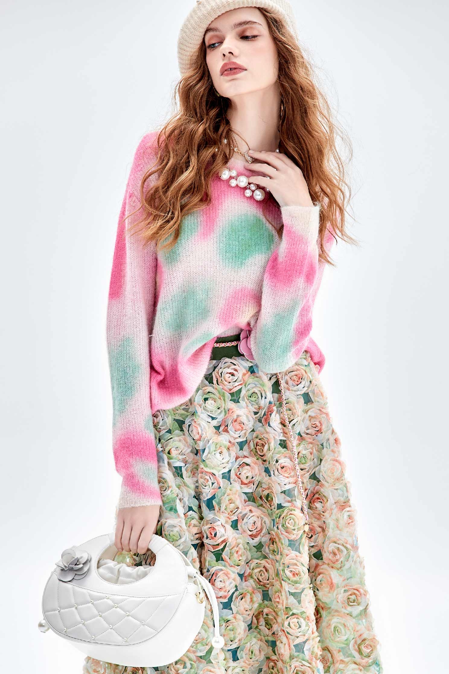 多色彩印花針織單品上衣多色彩印花針織單品上衣,上衣,派對特輯,秋冬穿搭,針織,針織衫