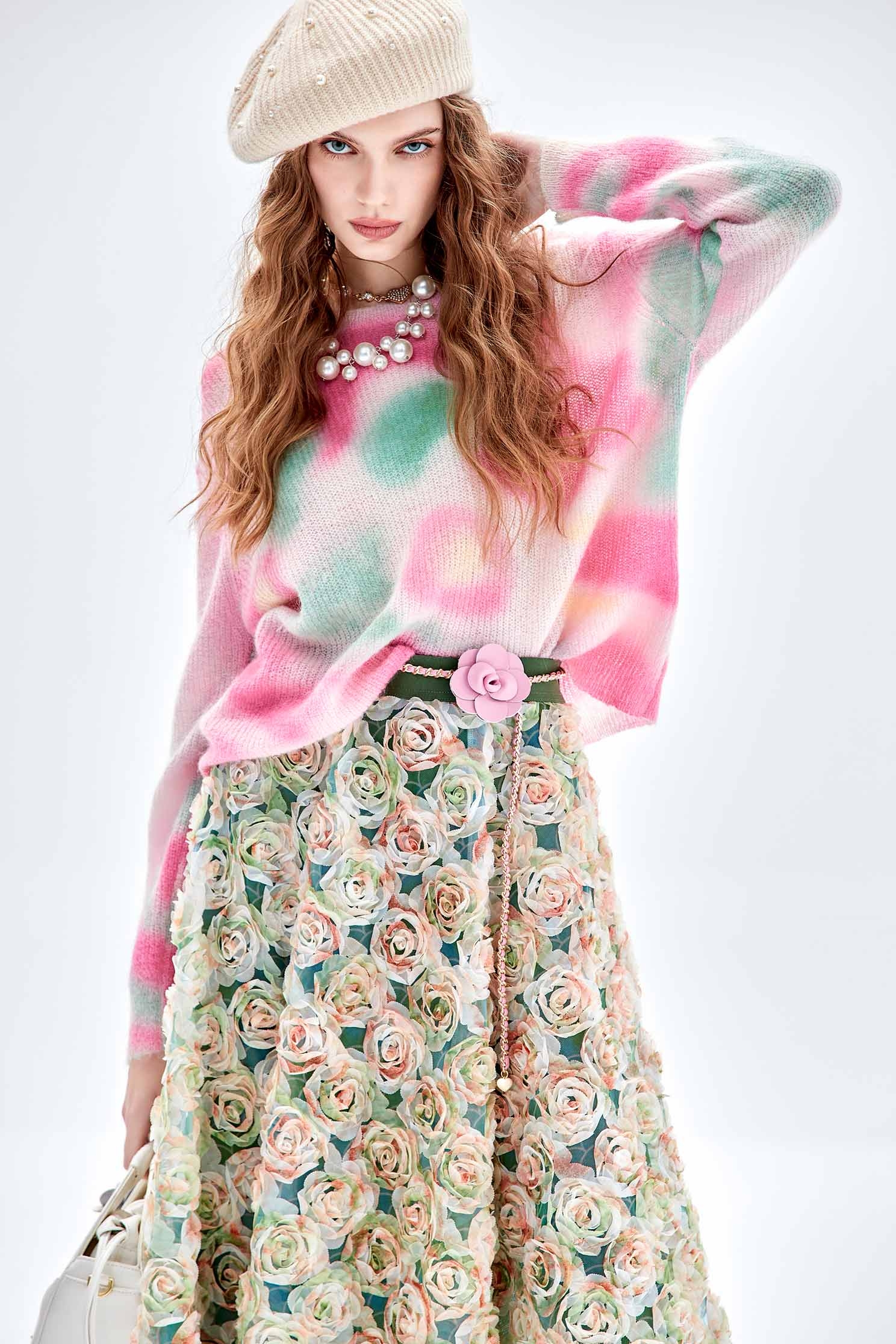 多色彩印花針織單品上衣多色彩印花針織單品上衣,上衣,派對特輯,秋冬穿搭,針織,針織衫