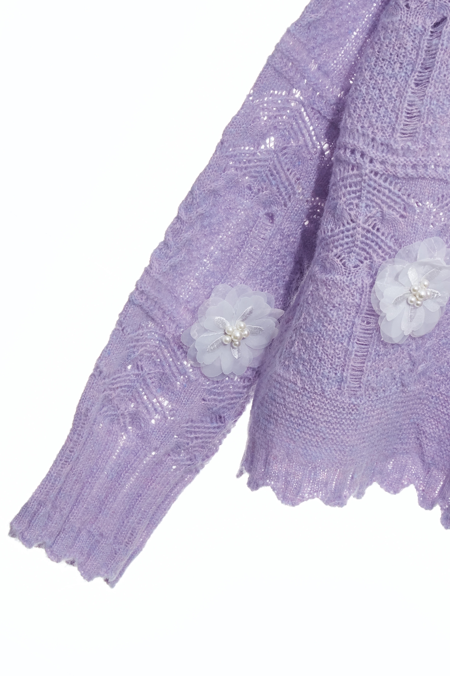 大麗花紫毛海針織上衣大麗花紫毛海針織上衣,上衣,人氣商品,秋冬穿搭,約會特輯,花花世界,針織,針織衫