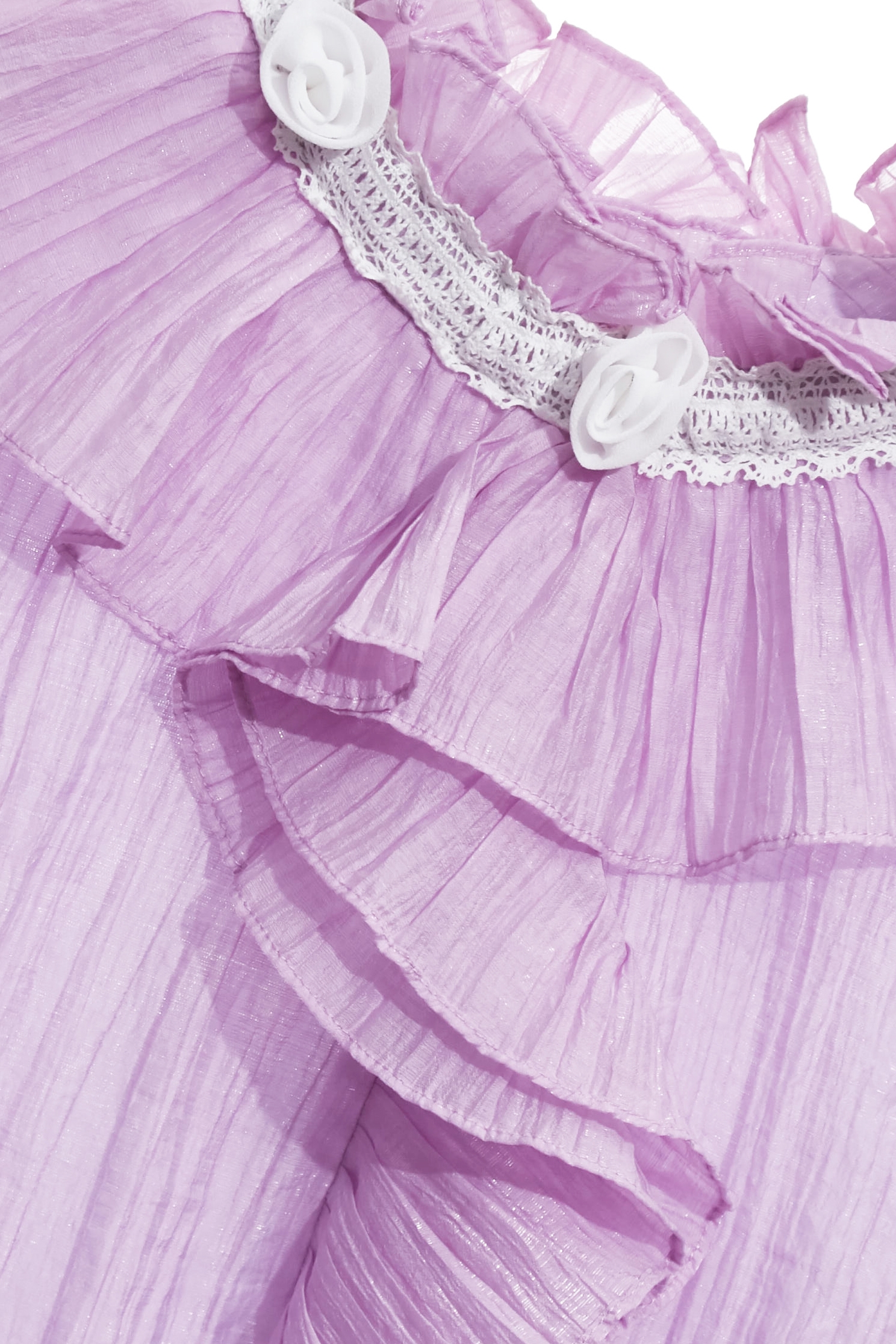 大麗花紫摺飾感上衣大麗花紫摺飾感上衣,上班OL穿搭,上衣,珍珠,秋冬穿搭,約會特輯,荷葉,蕾絲