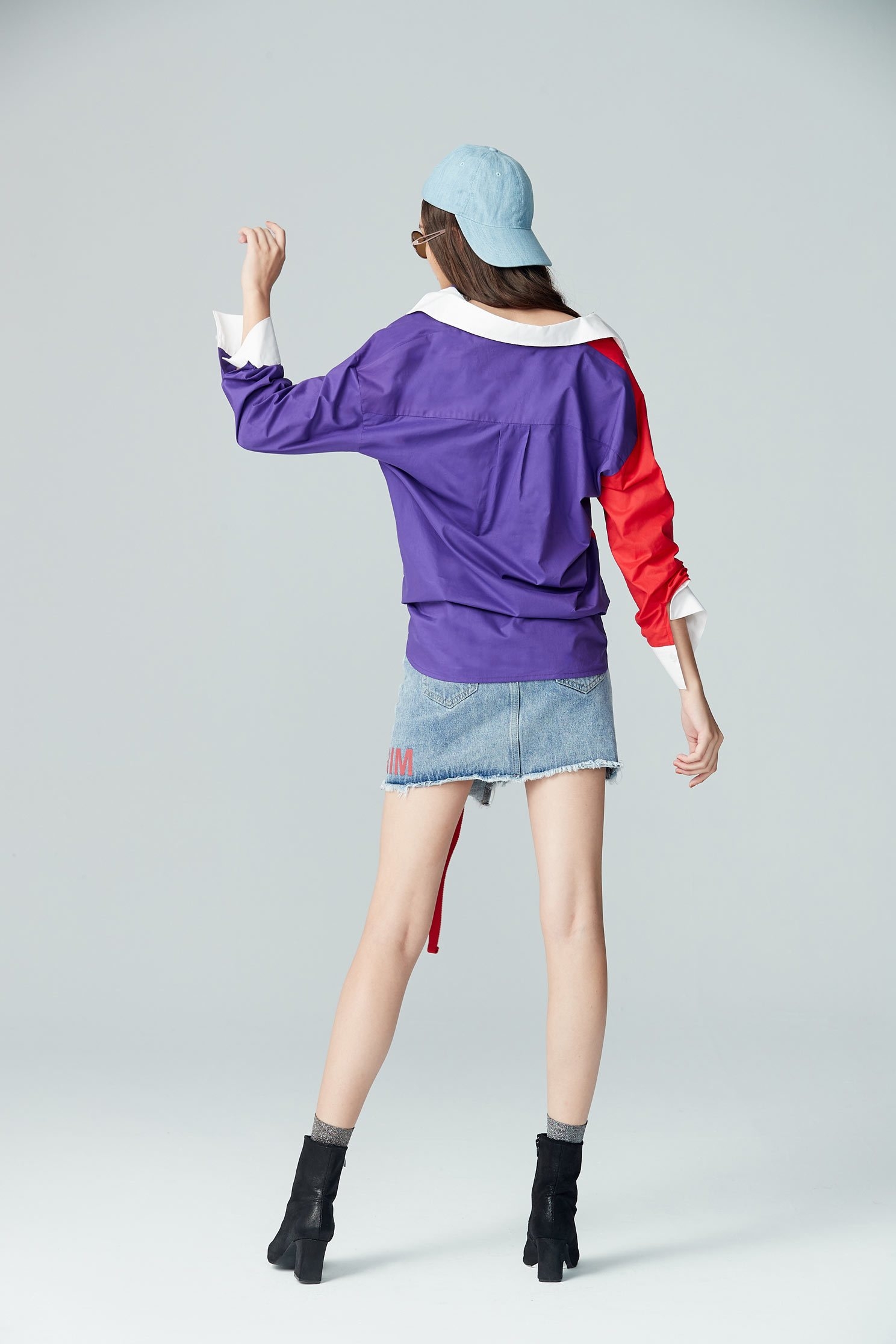 Casual Contrast Color long sleeve shirt,top,cotton,blouse,longsleevetop