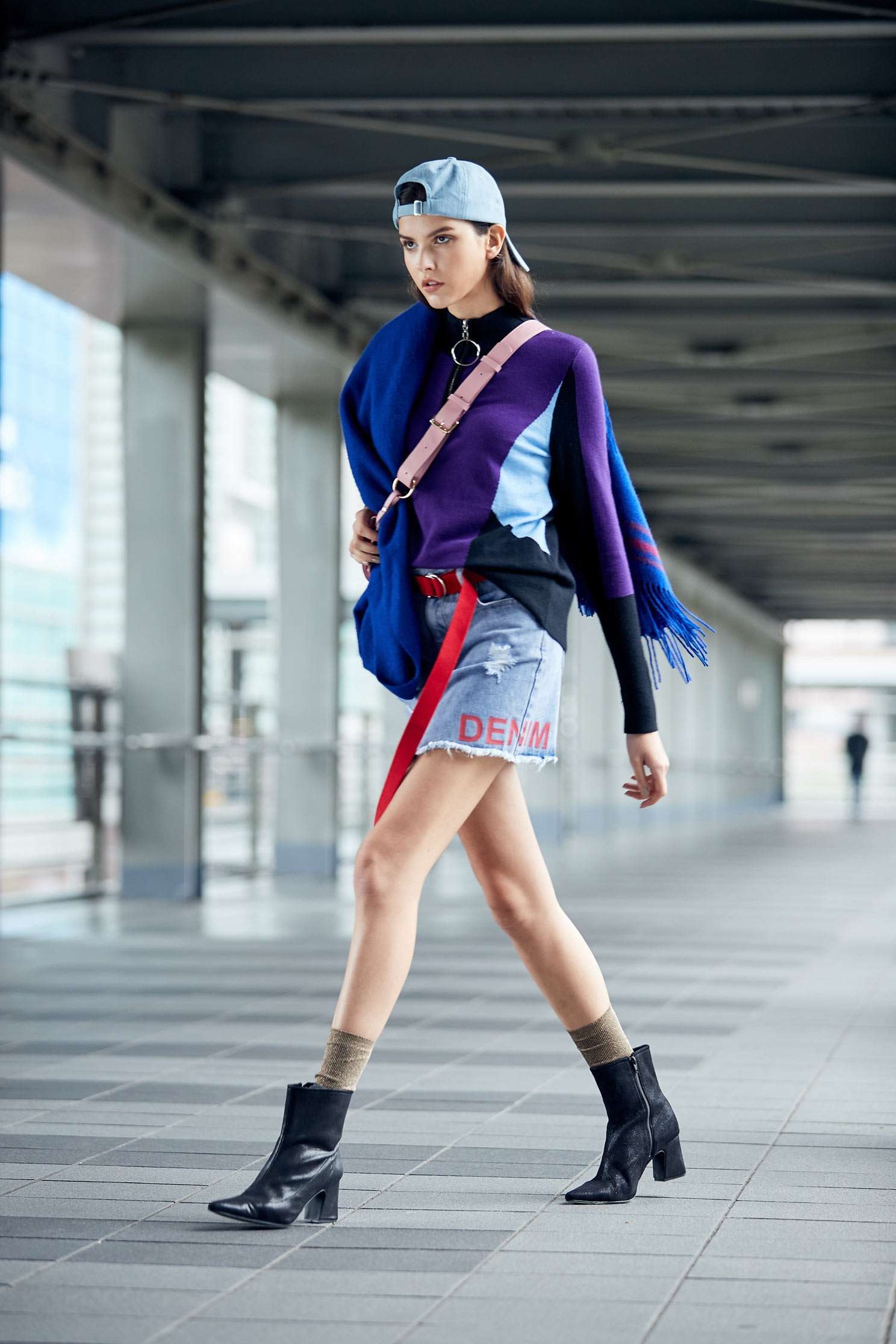 contrast color block knit sweater,top,knitting,knittedtop,knittedtop,longsleevetop