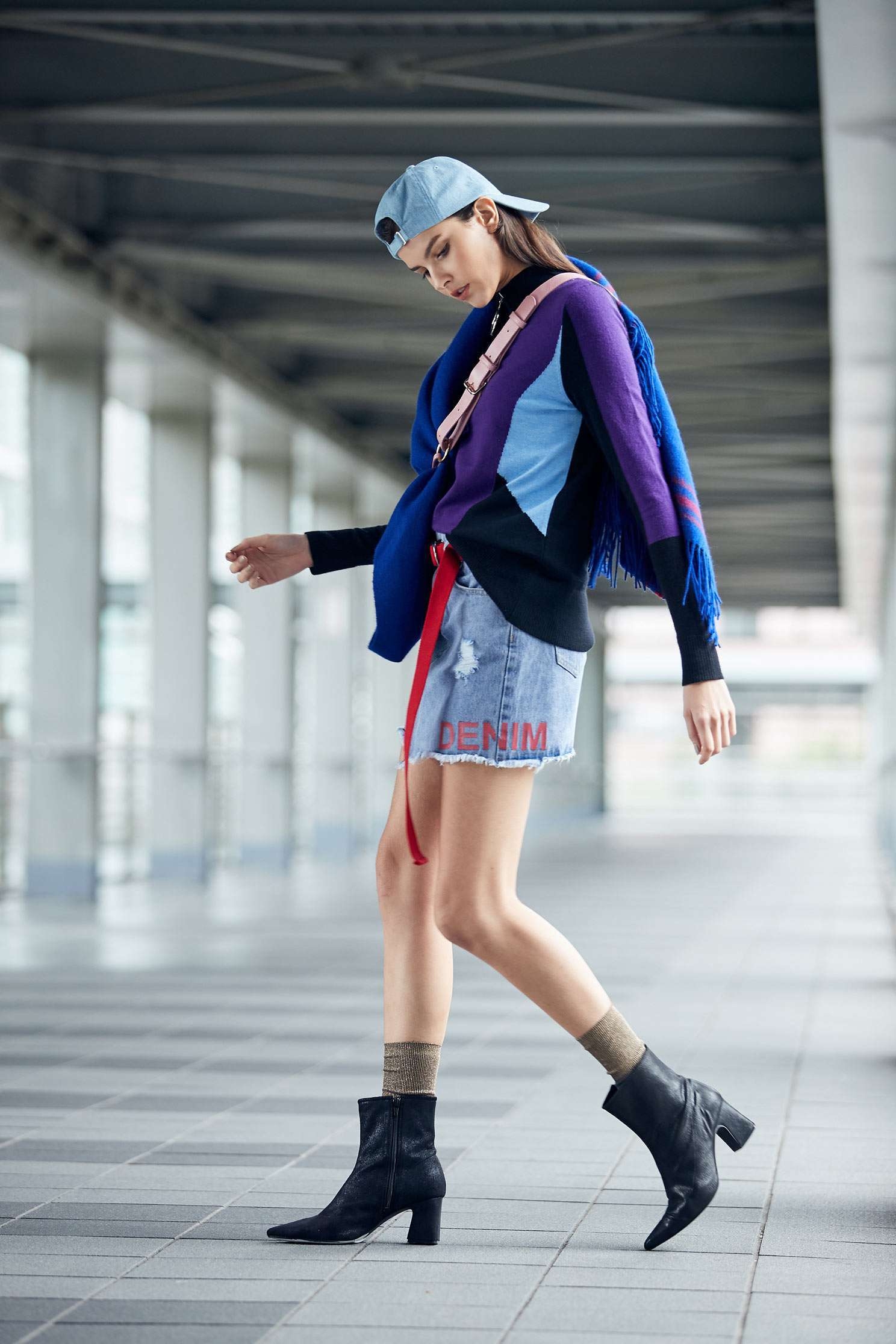 contrast color block knit sweater,top,knitting,knittedtop,knittedtop,longsleevetop