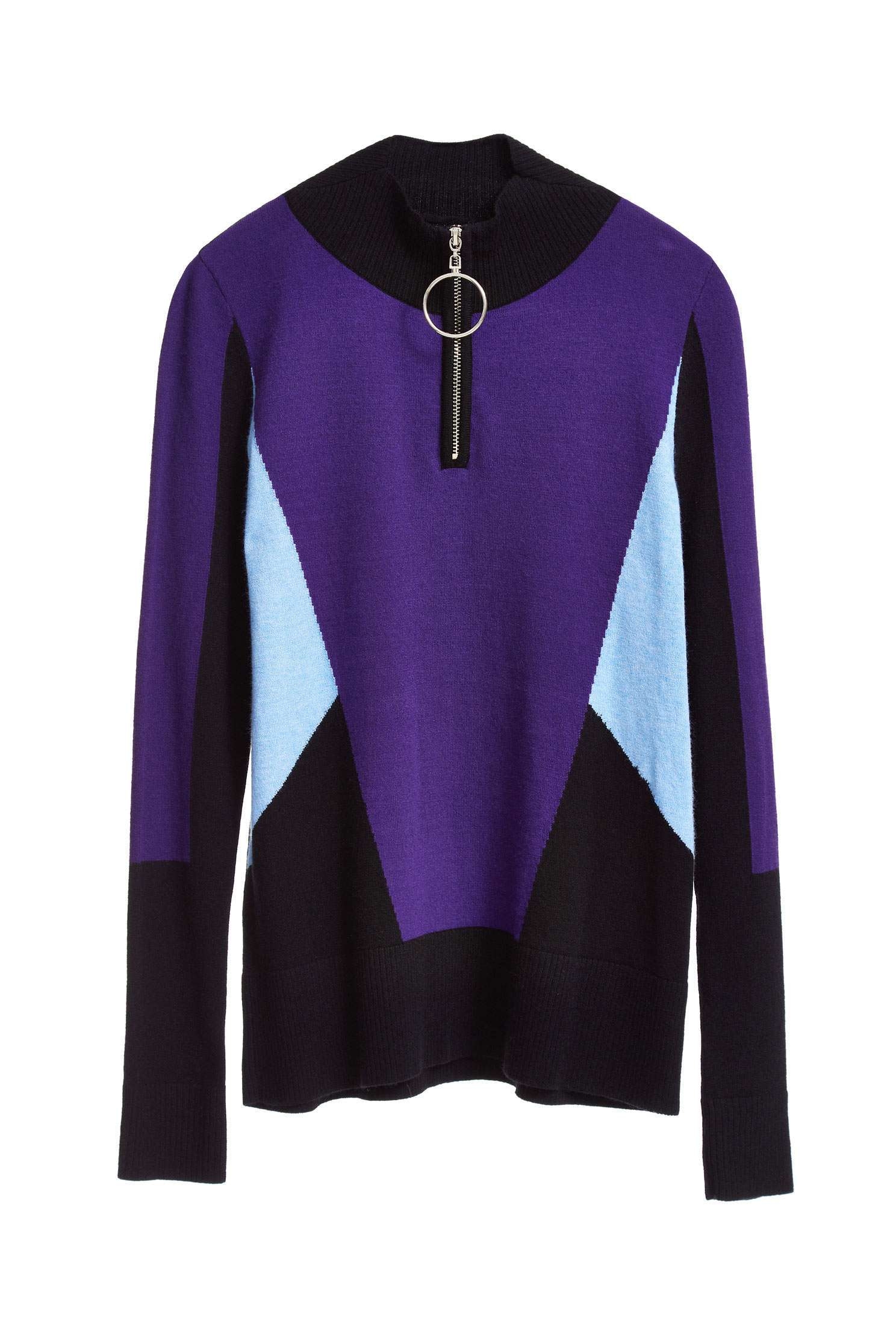 contrast color block knit sweater,top,knitting,knittedtop,knittedtop,longsleevetop