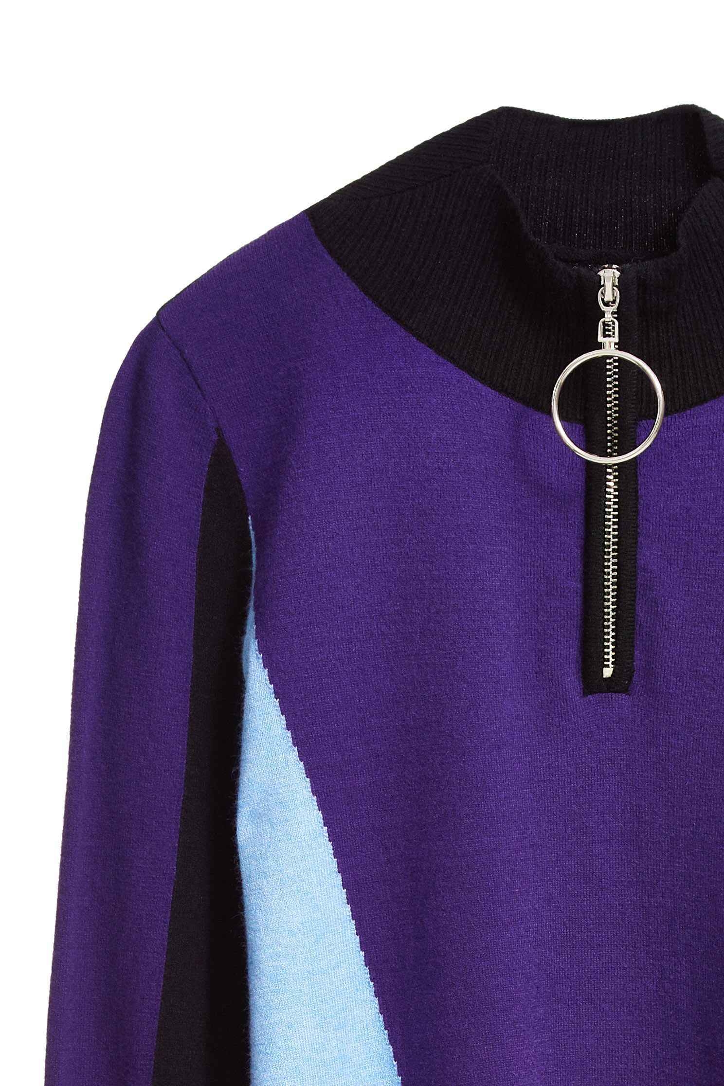 contrast color block knit sweater,top,knitting,knittedtop,knittedtop,longsleevetop