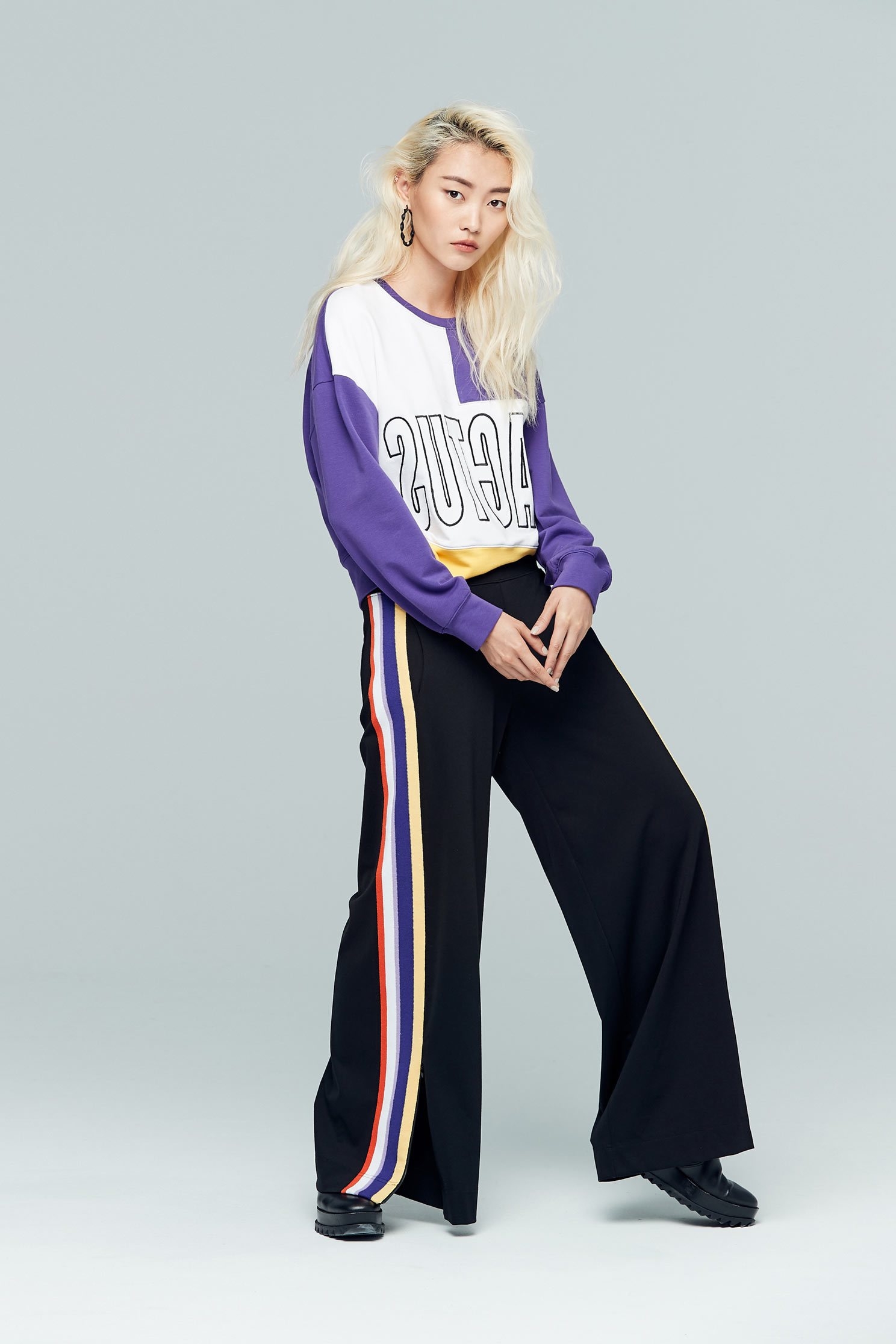 Color matching letters fashion tops,top,roundnecktop,cotton,longsleevetop