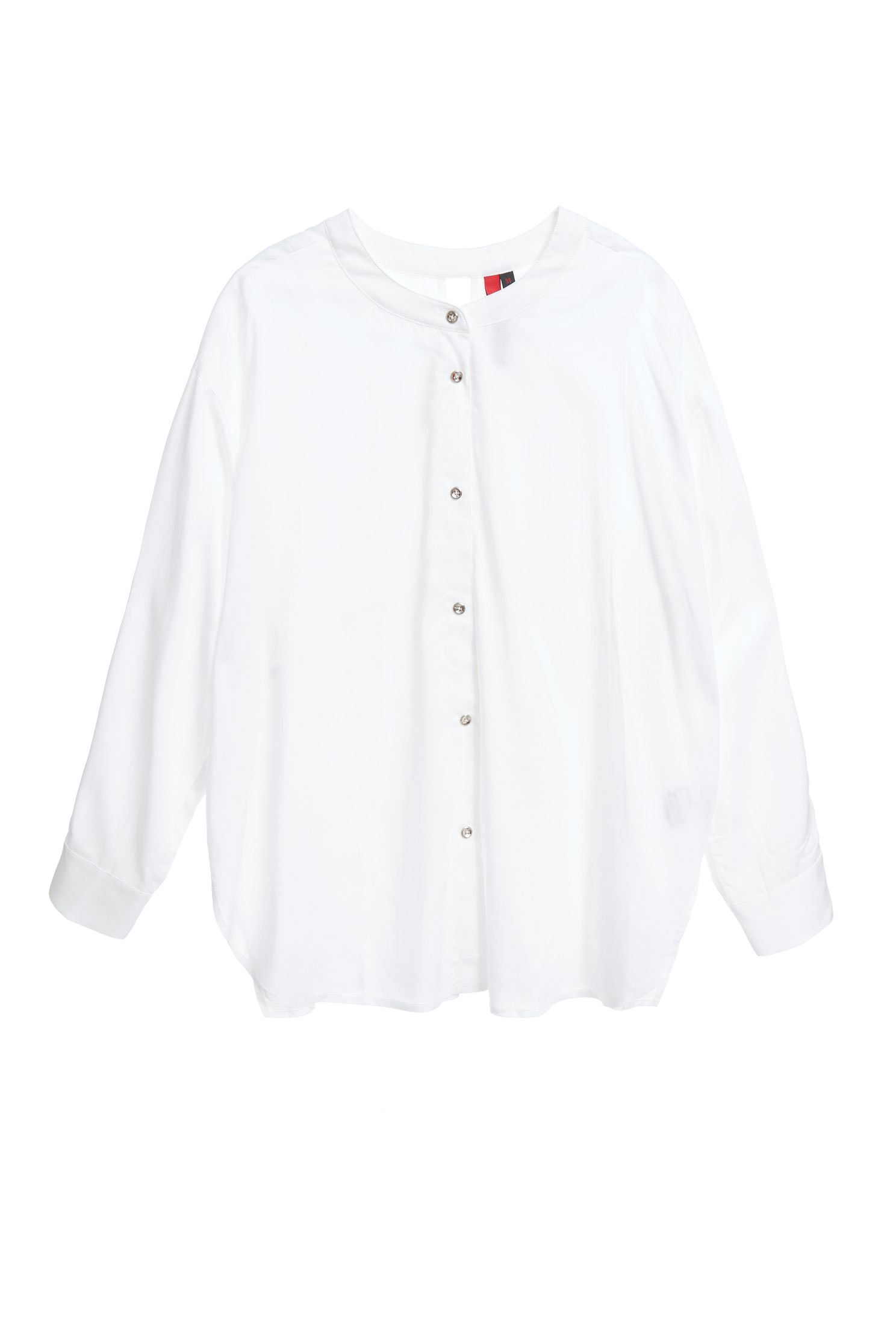 Flowing round-necked shirt,圓領上衣,白色上衣,Blouse,Long top,Long shirt,長袖上衣