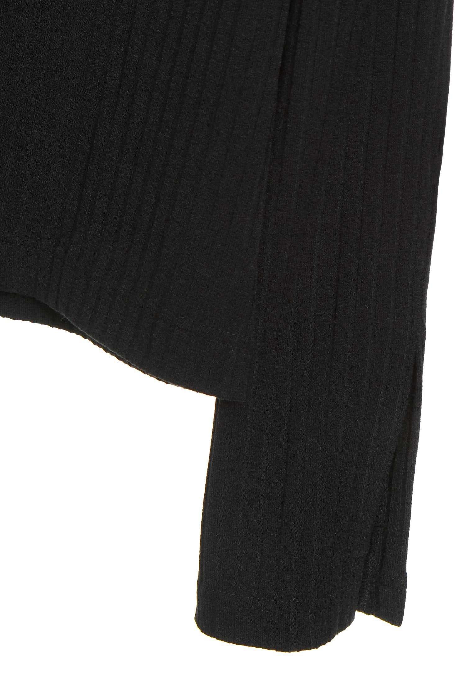 Lapel long-sleeved T-shirt,T-Shirt,T恤,Off shoulder Top,Top,Off Shoulder Top,長袖上衣,黑色上衣