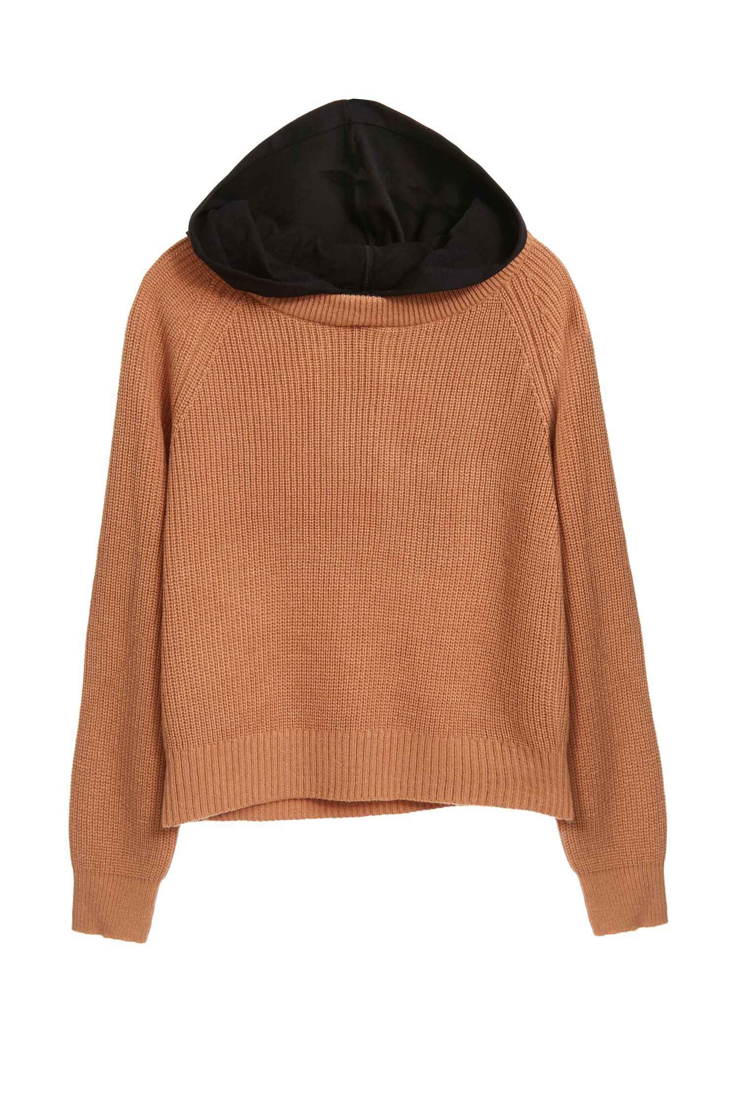 Hooded color knitwear,knitting,Knitted top,Knitted Top,長袖上衣