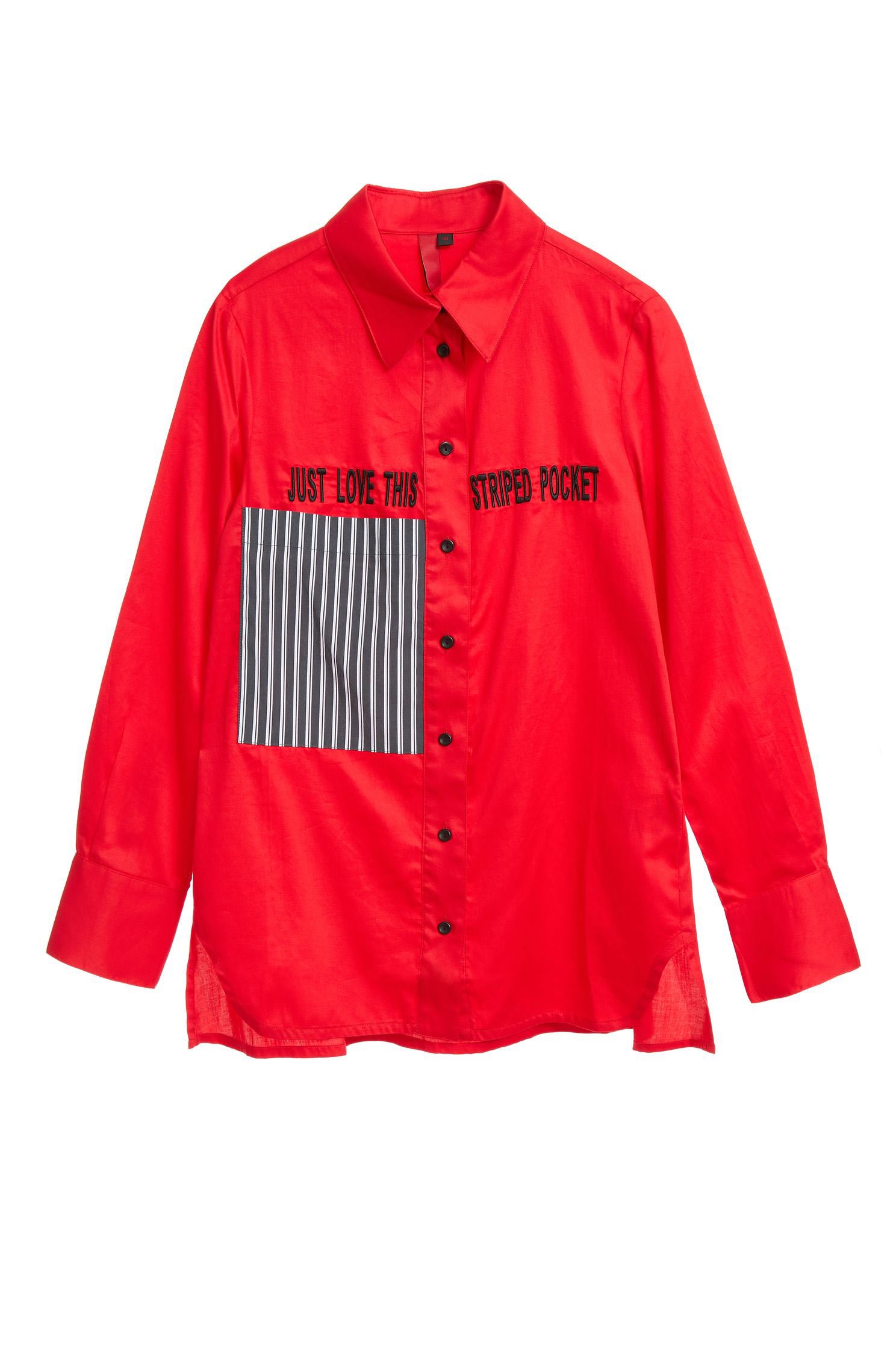 Contrast long-sleeved shirt,embroidery,刺繡上衣,embroidered,繡花上衣,Blouse,Long shirt,長袖上衣