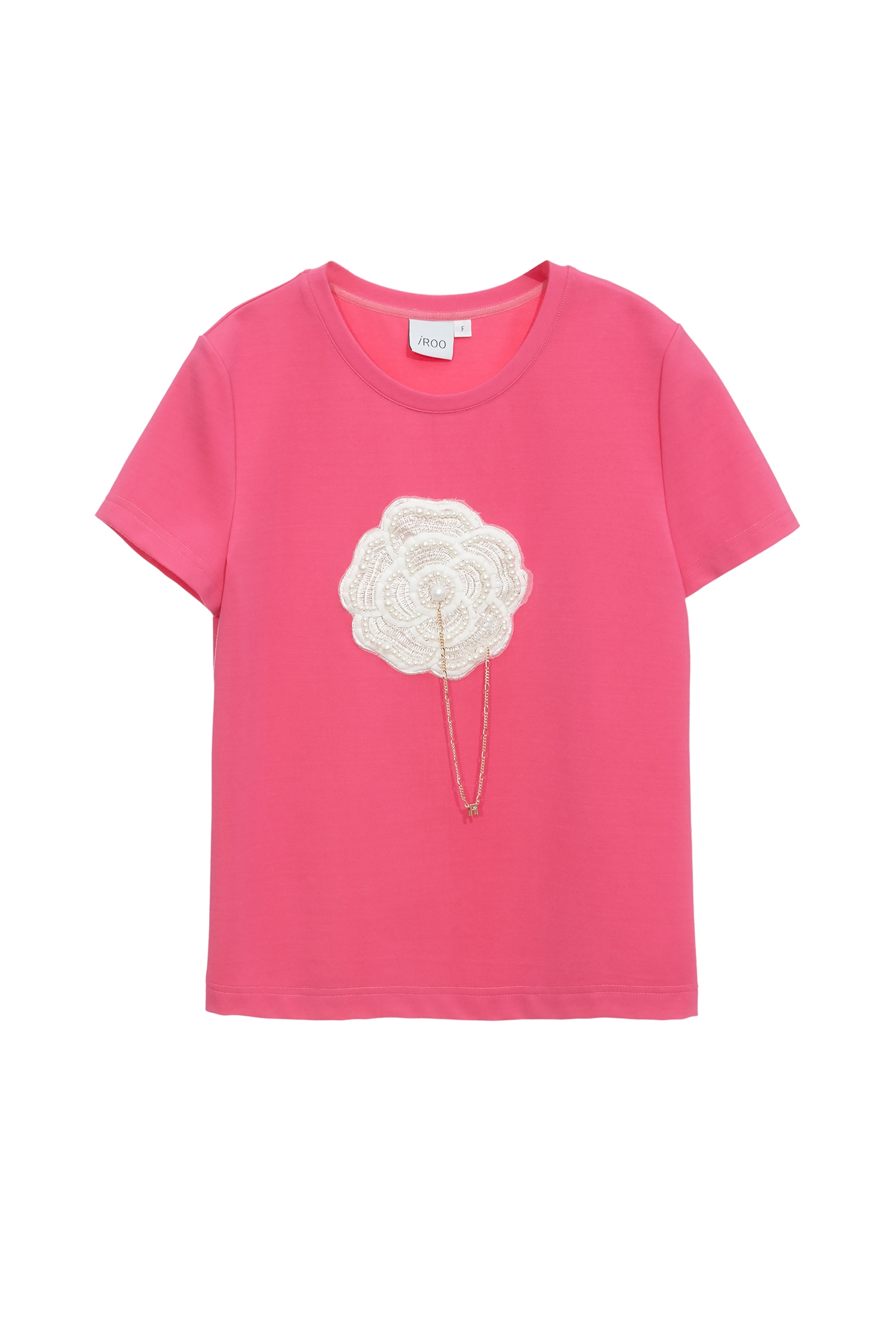 威尼斯粉綴花朵上衣威尼斯粉綴花朵上衣,T-Shirt,上衣,春夏穿搭,花花世界