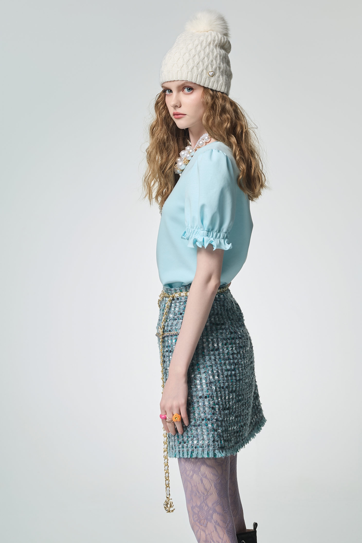 公主貓造型Ｔ恤上衣公主貓造型Ｔ恤上衣,上衣,刺繡,珍珠,秋冬穿搭