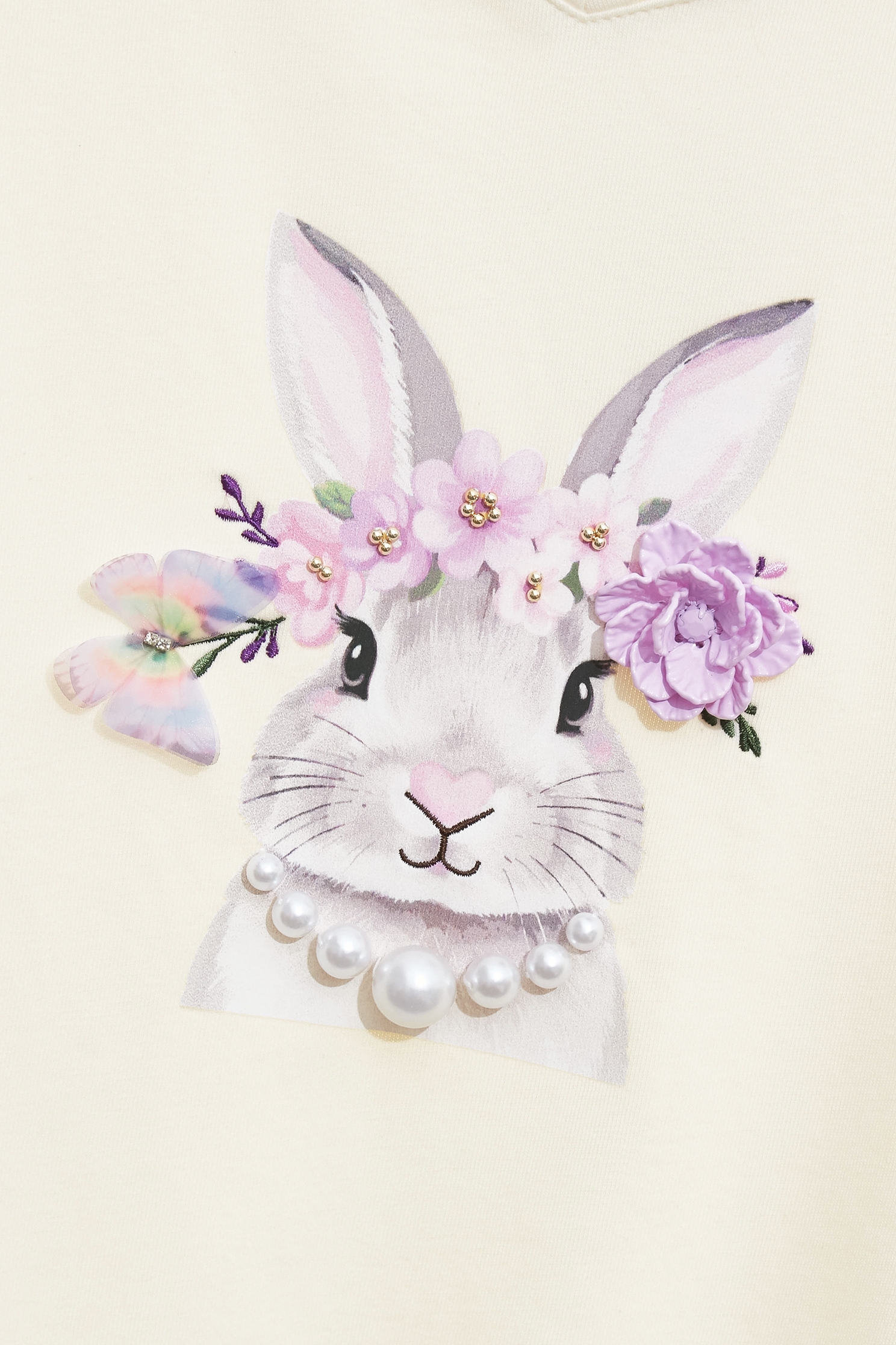 兔兔公主圖騰單品上衣兔兔公主圖騰單品上衣,V領上衣,上衣,珍珠,秋冬穿搭,簡約穿搭,花花世界,項鍊