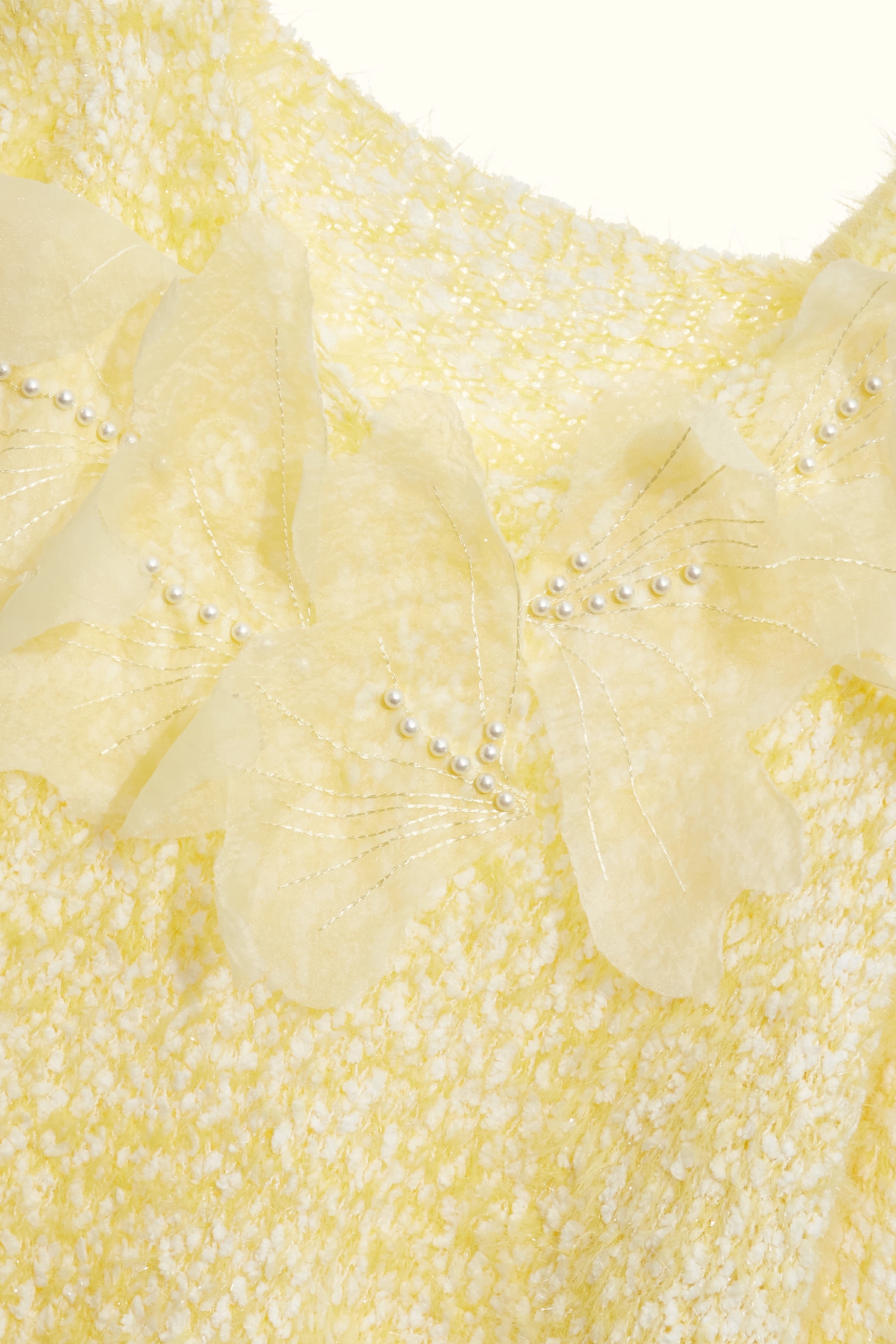 明黃色磨毛沙針織上衣明黃色磨毛沙針織上衣,上衣,人氣商品,派對特輯,珍珠,秋冬穿搭,約會特輯,花花世界,針織,針織上衣,針織衫