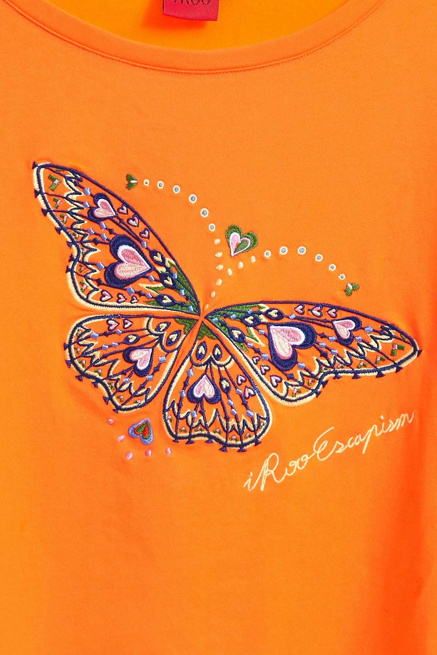Butterfly shape popular shirt,top,elbowsleevetop,embroidery,embroideredtop,roundnecktop,embroidered,embroideredtop