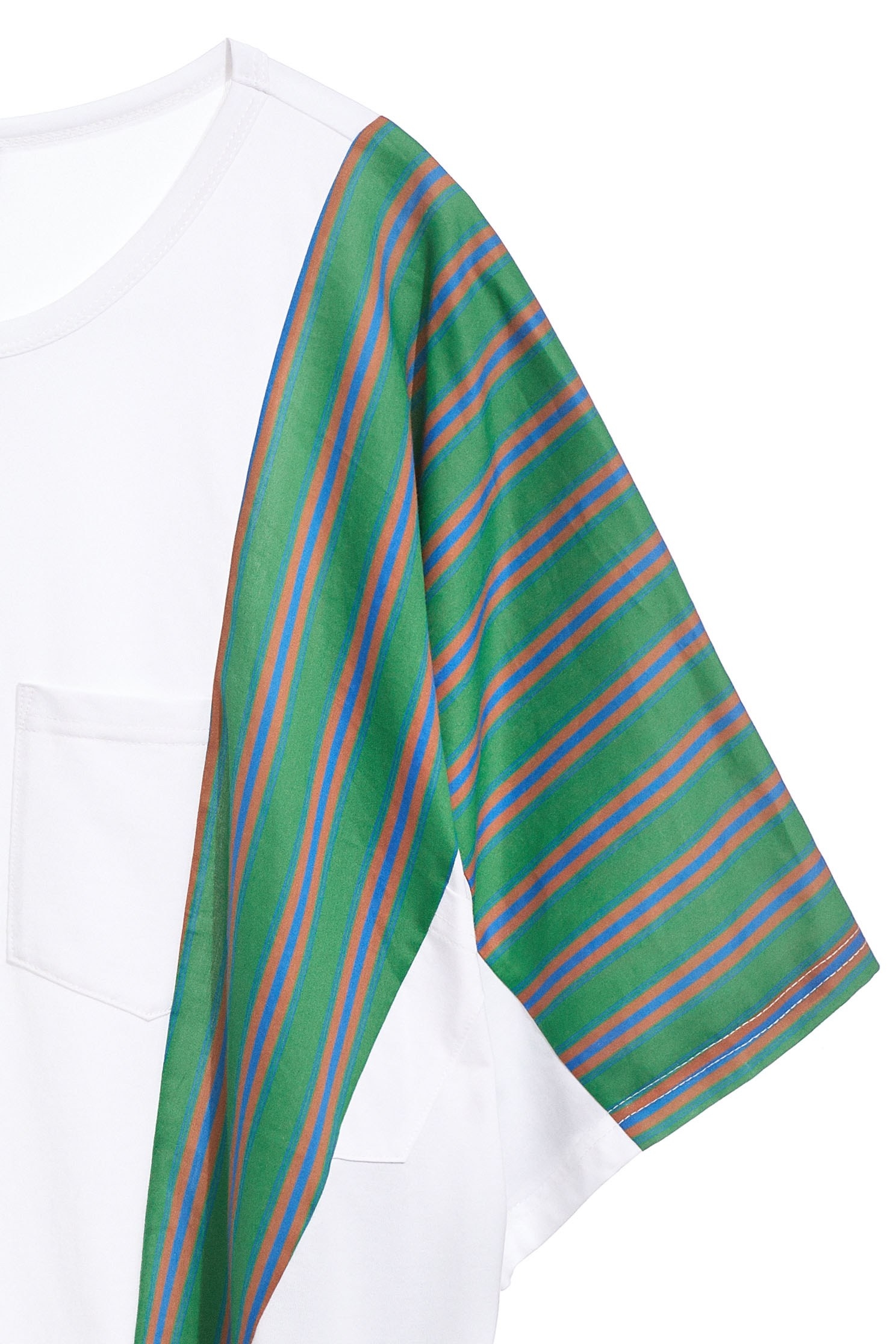 Stitching fashion design five-point sleeve shirt,top,elbowsleevetop,blouse