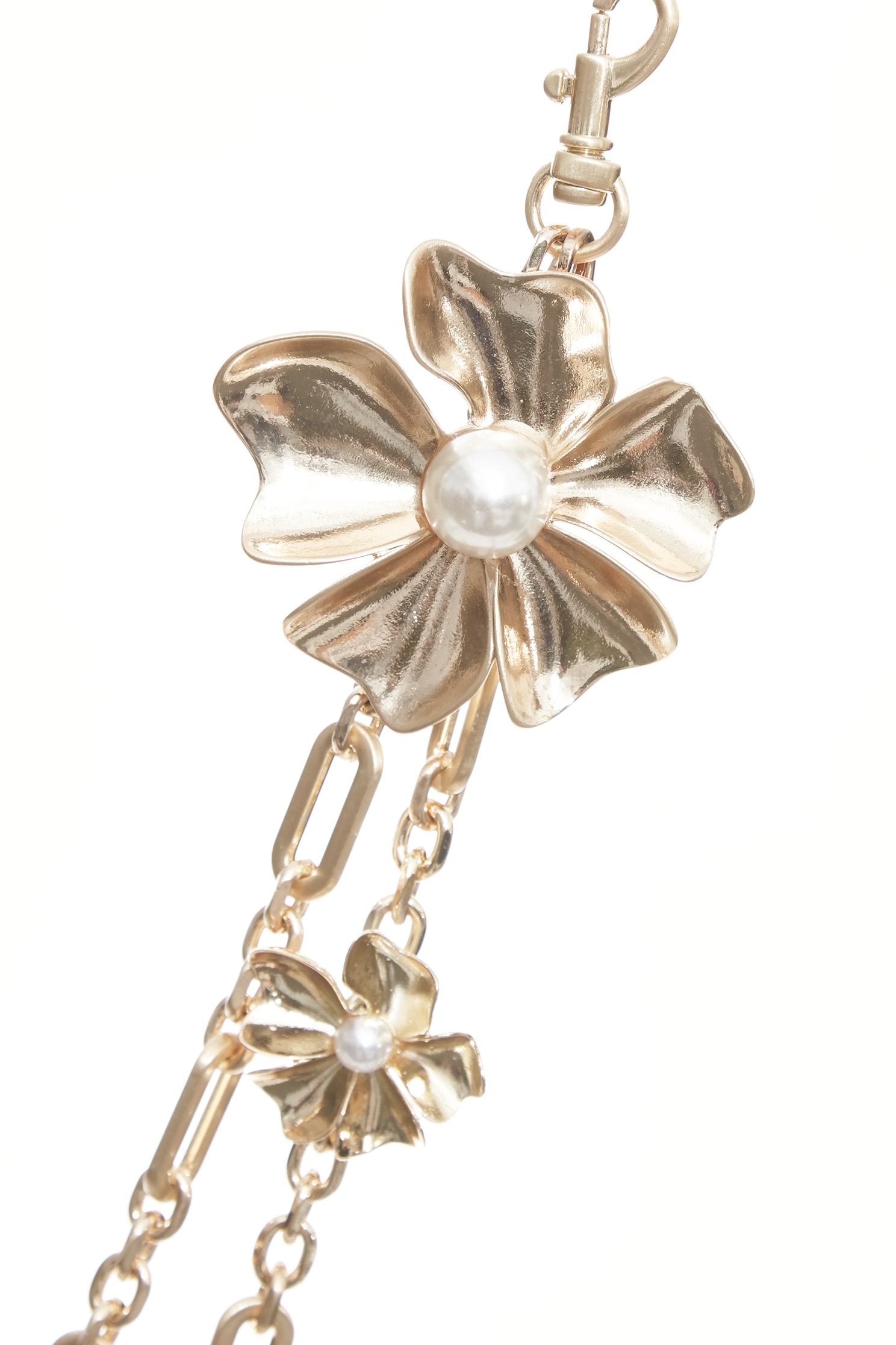 個性金屬花朵腰鍊個性金屬花朵腰鍊,春夏穿搭,珍珠