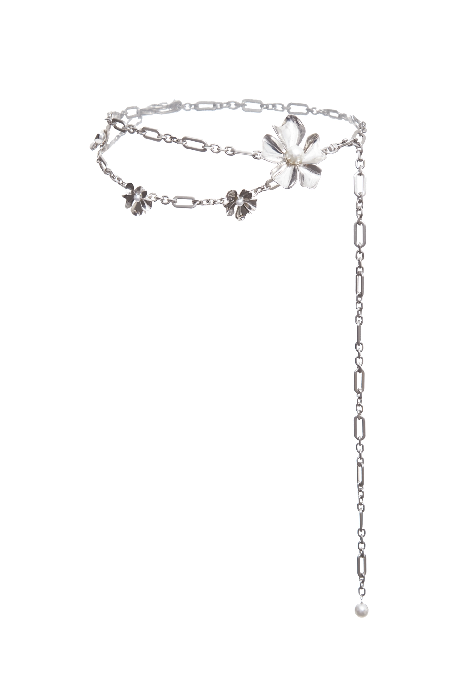 個性金屬花朵腰鍊個性金屬花朵腰鍊,春夏穿搭,珍珠