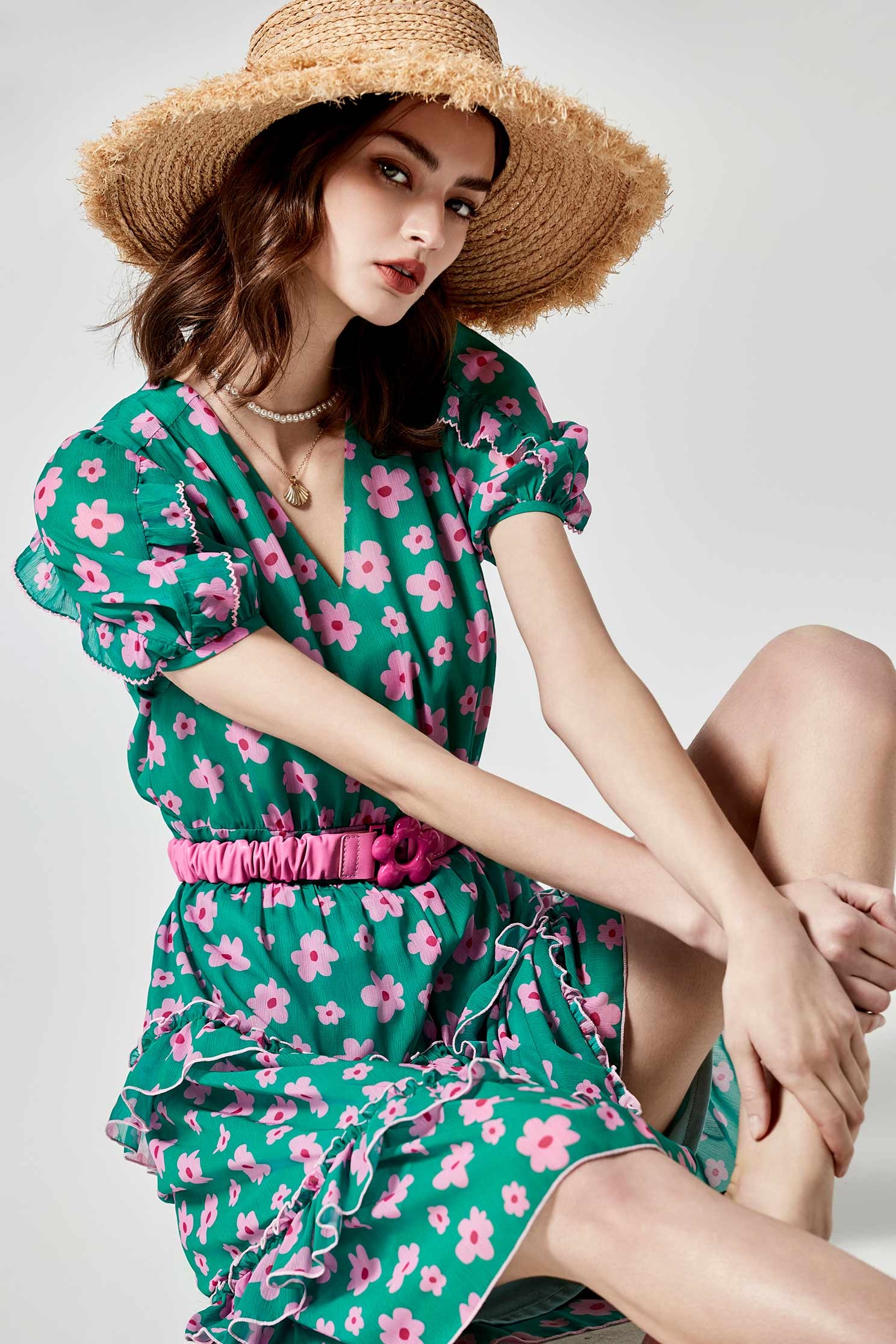 夏日貝殼寬沿草帽夏日貝殼寬沿草帽,春夏穿搭