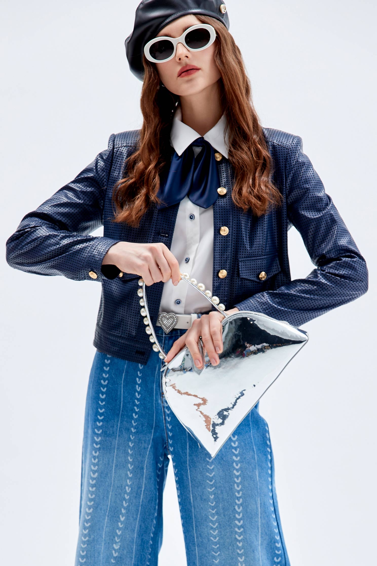 鏡面手提包鏡面手提包,珍珠,皮革,秋冬穿搭