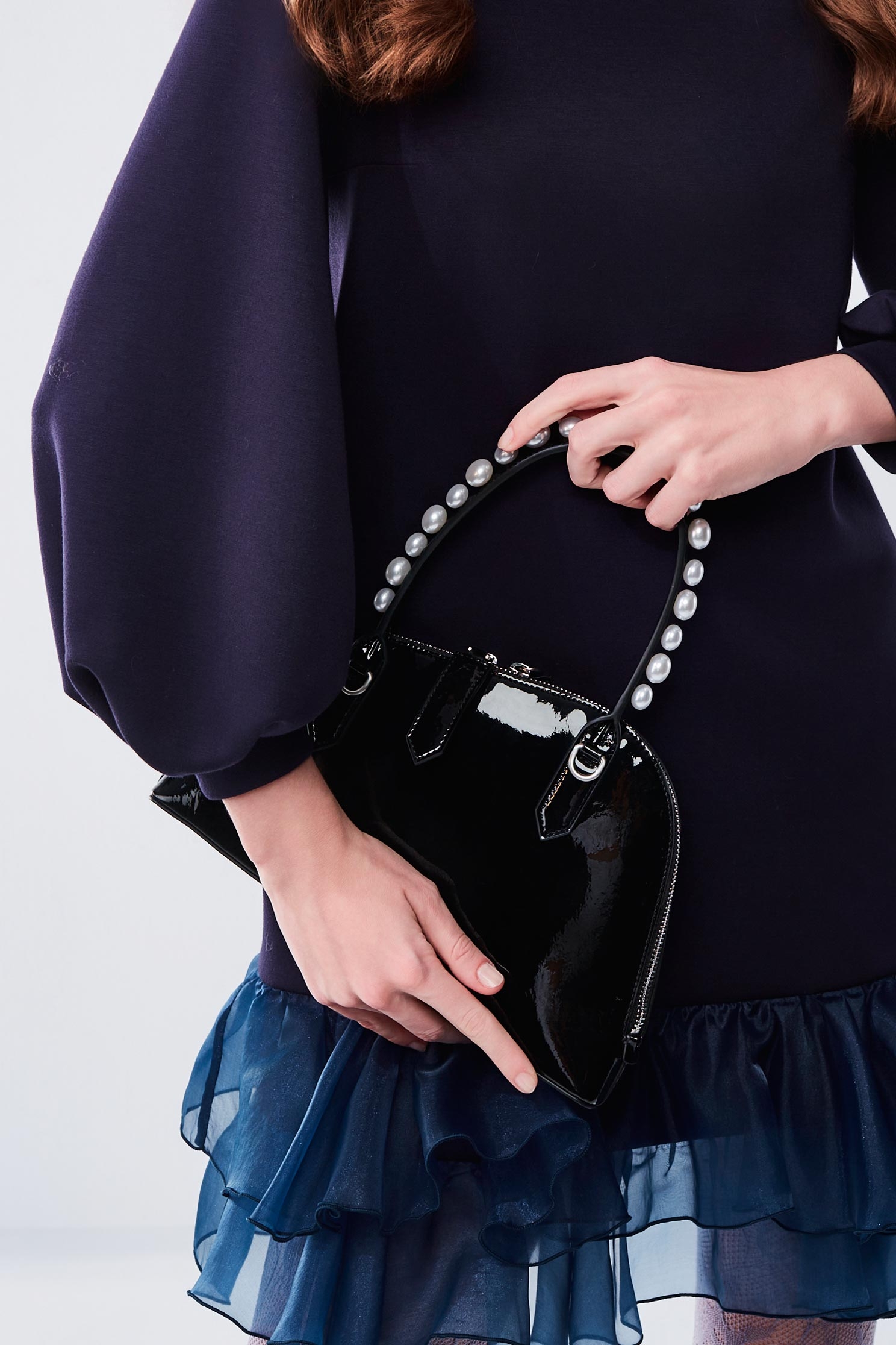 鏡面手提包鏡面手提包,珍珠,皮革,秋冬穿搭