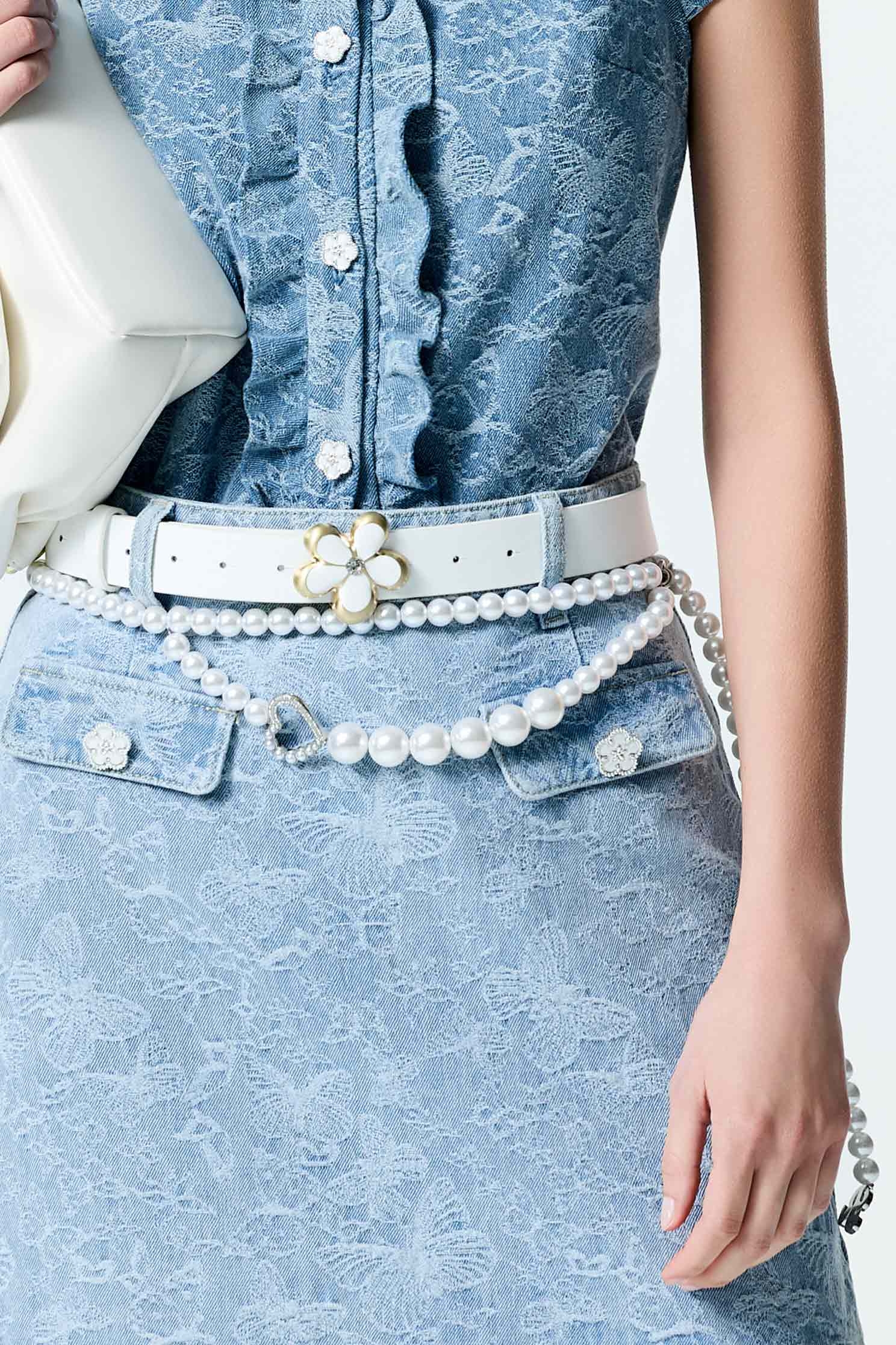 優雅珍珠愛心腰鏈優雅珍珠愛心腰鏈,春夏穿搭,珍珠