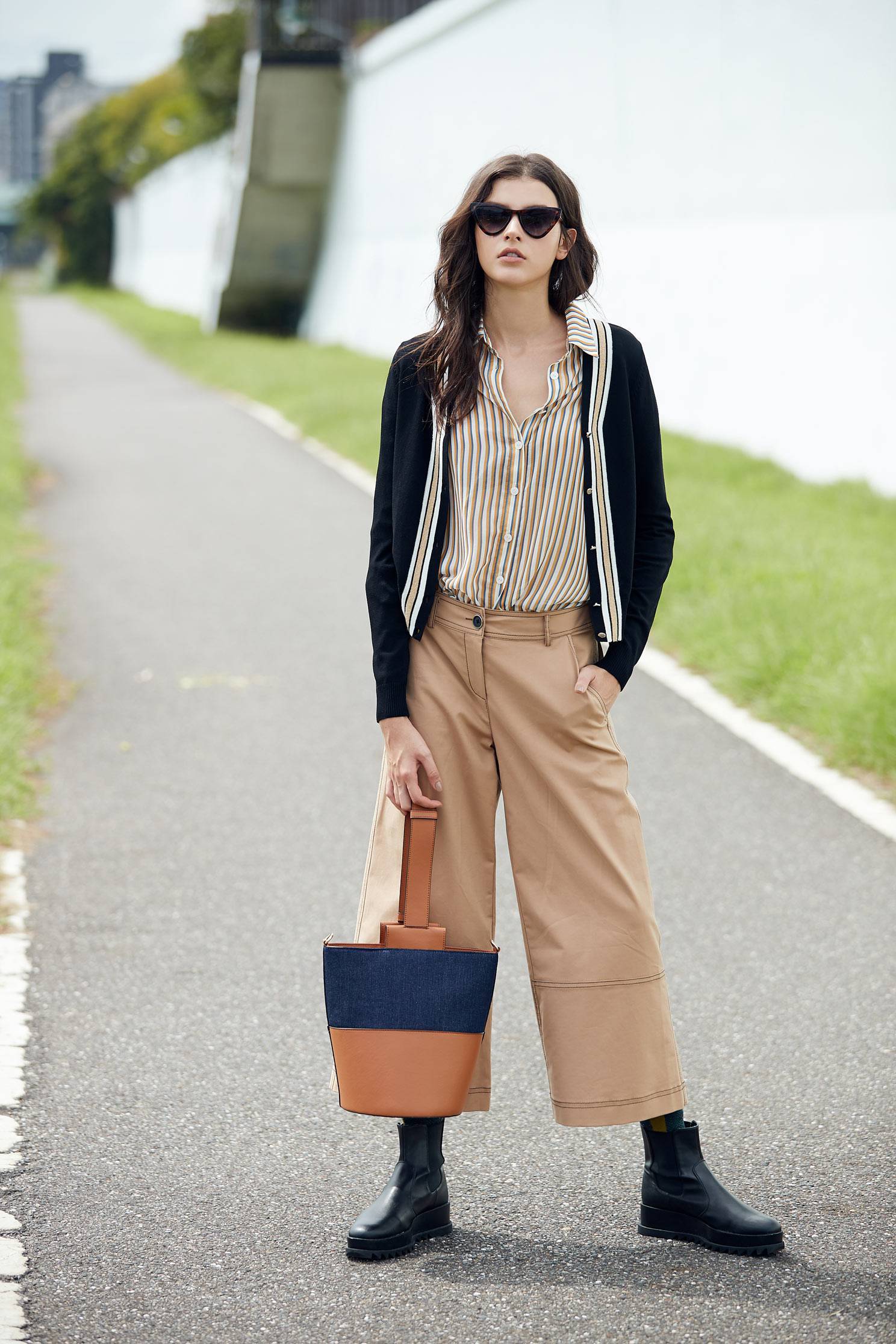 Casual Contrast Color hand bag,tanning,slingbag,cowboy,leather,shoulderbag