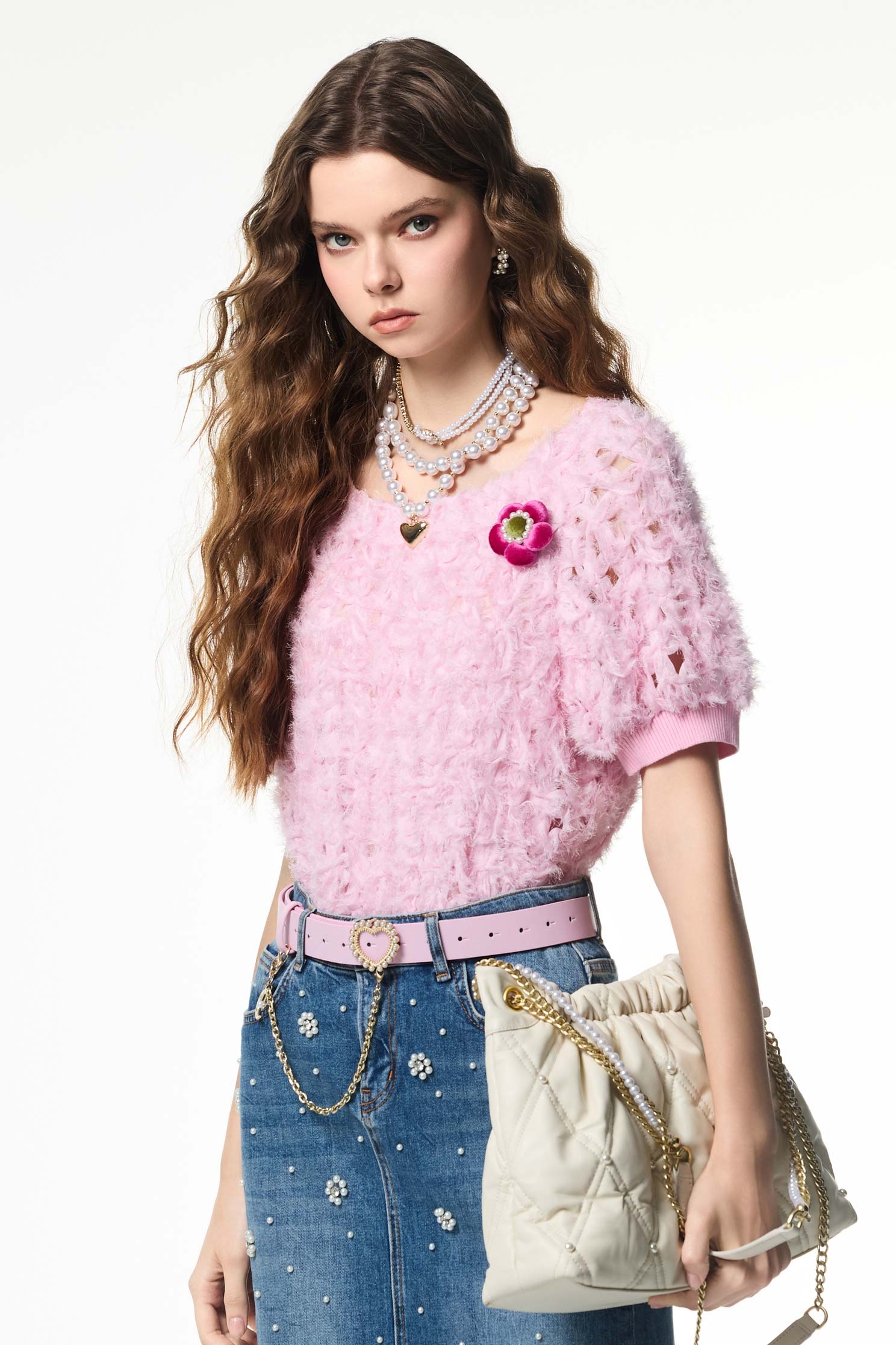 浪漫雙層珍珠心型吊墜項鍊浪漫雙層珍珠心型吊墜項鍊,珍珠,秋冬穿搭,項鍊